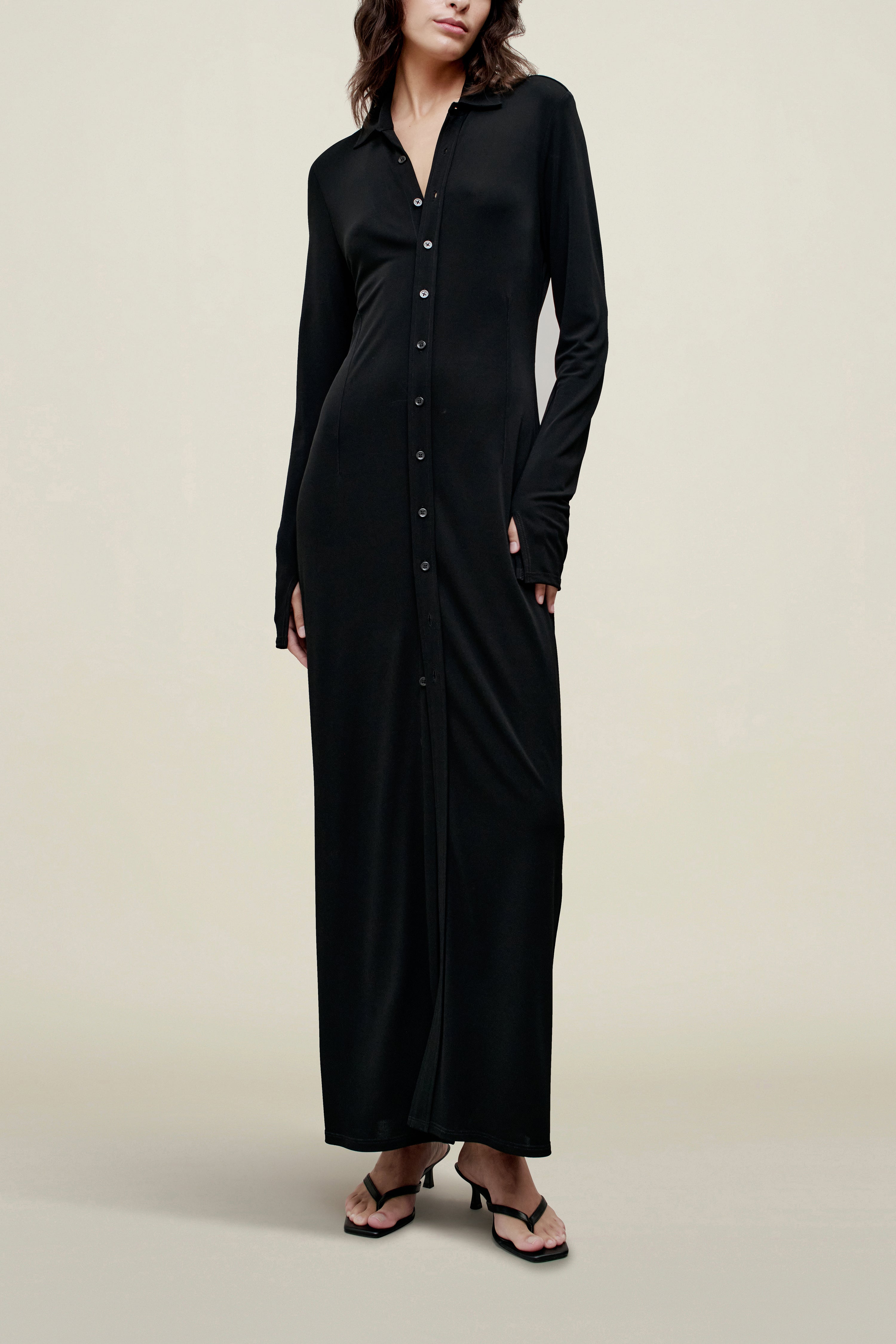 Leyla Shirtdress in Matte Jersey