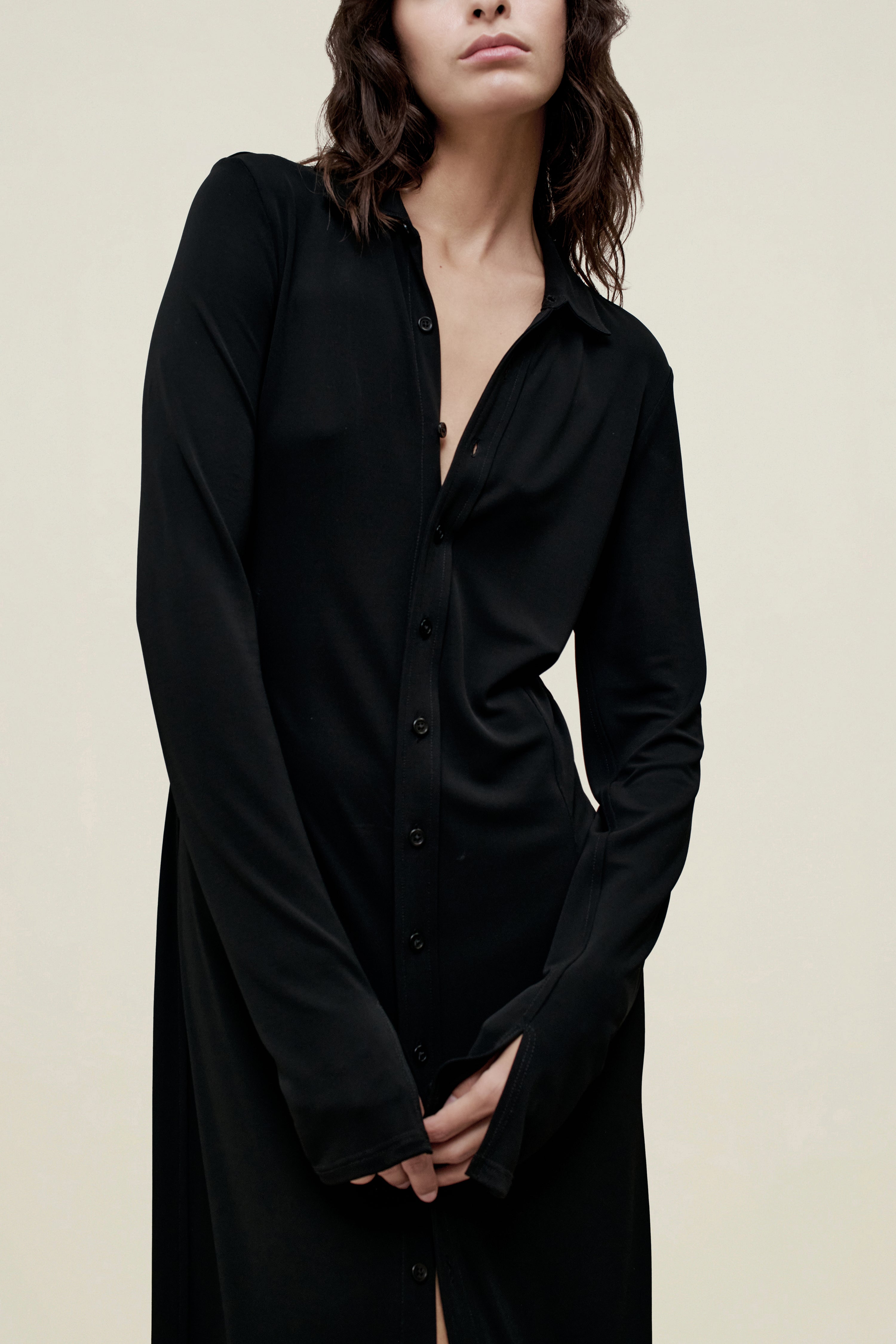 Leyla Shirtdress in Matte Jersey