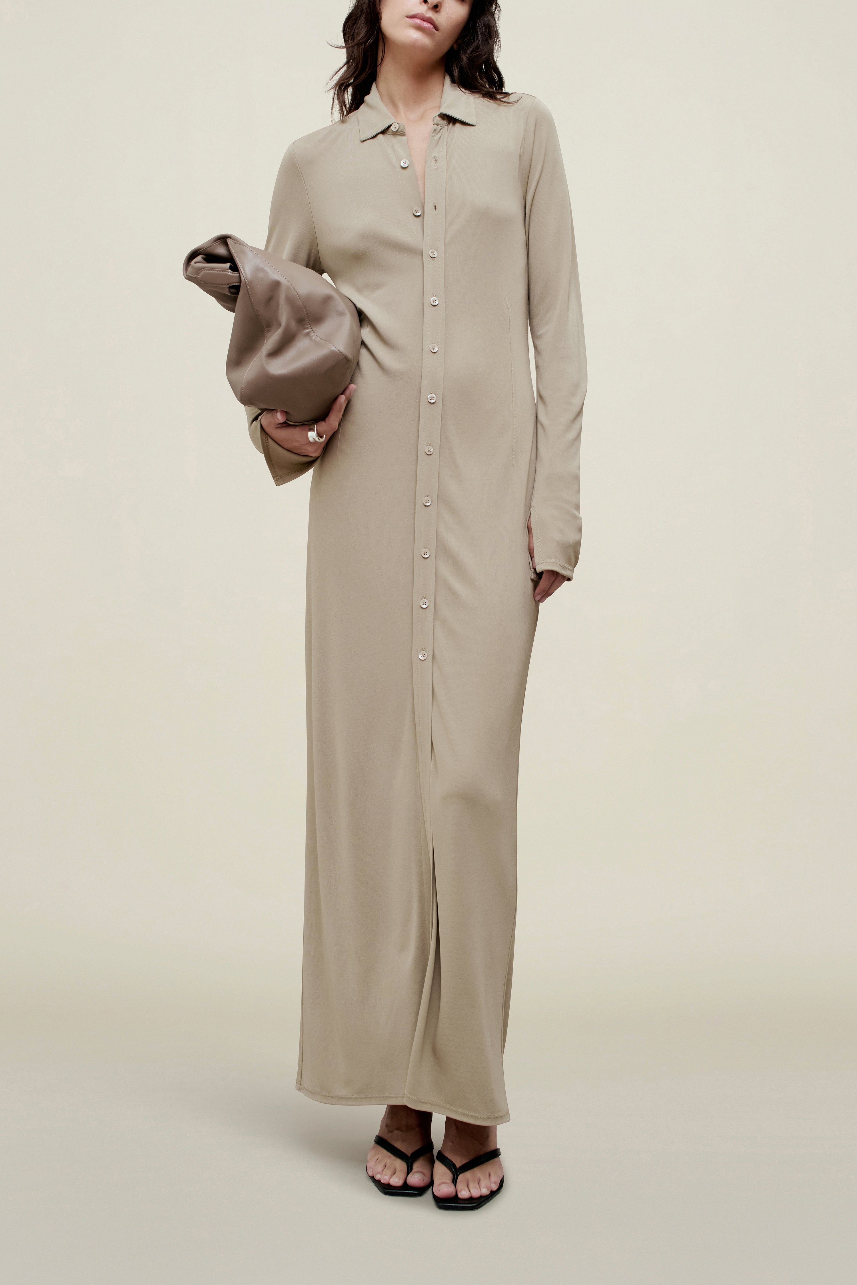 Leyla Shirtdress in Matte Jersey