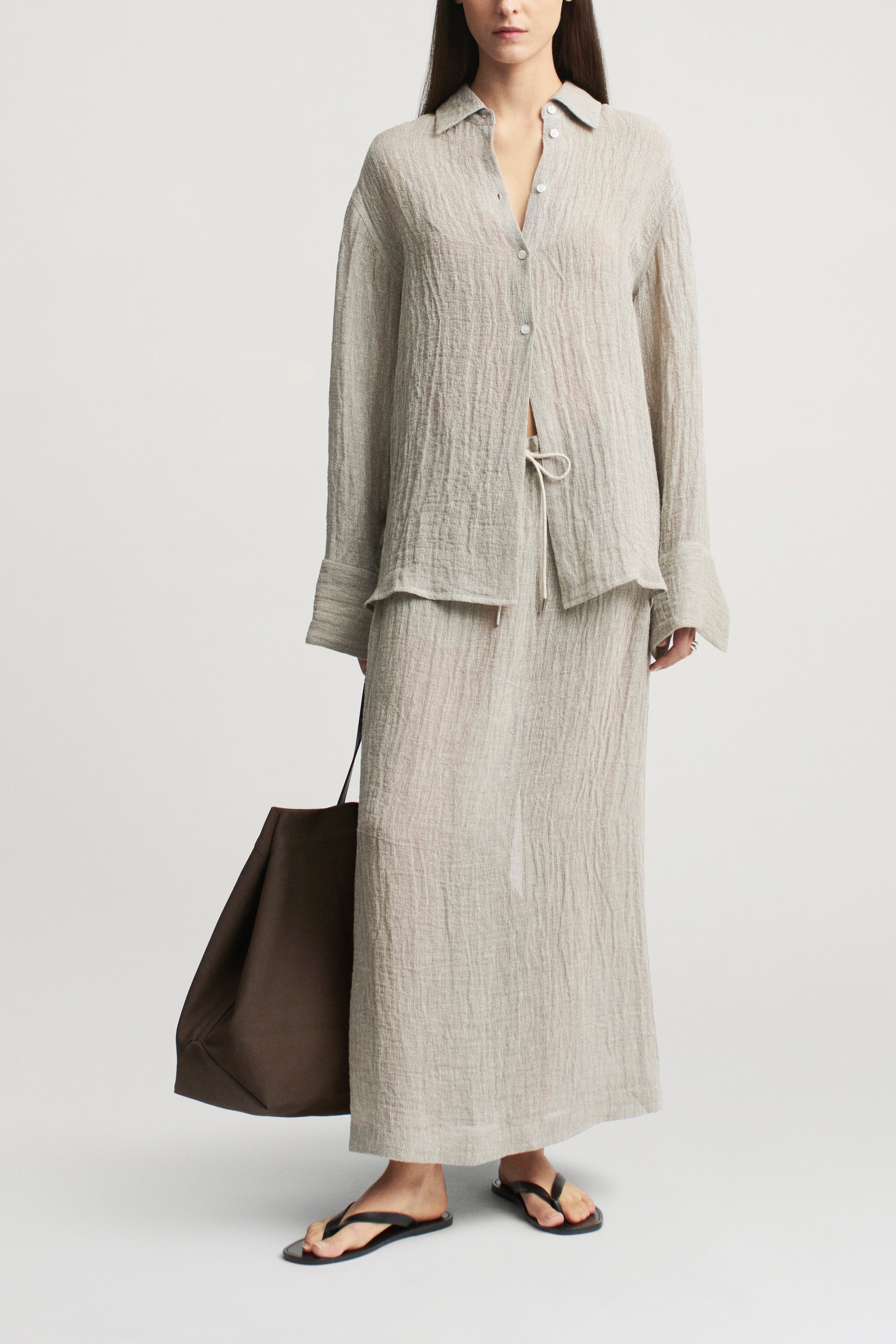 Mollie Button Down in Linen Gauze