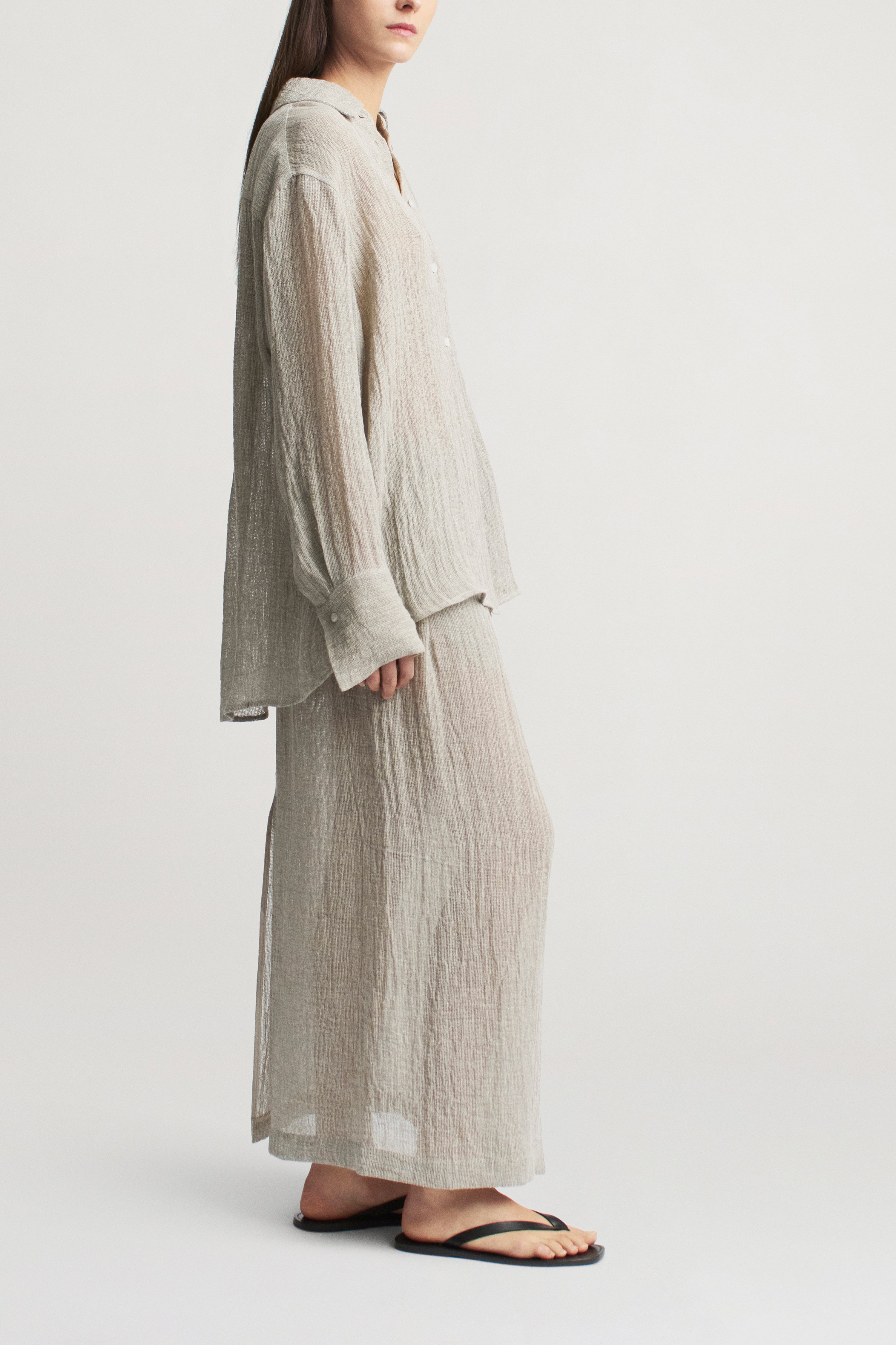 Mollie Button Down in Linen Gauze