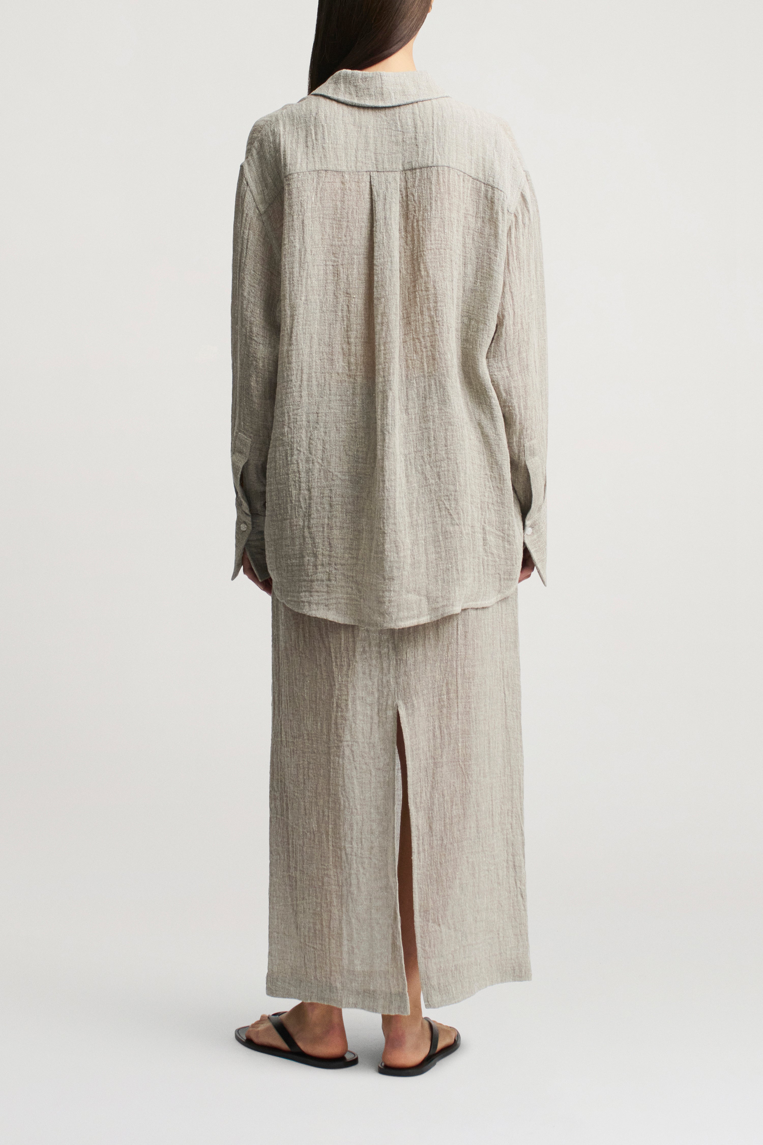 Regina Drawstring Skirt in Linen Gauze