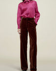 Column Leg Trouser in Velvet