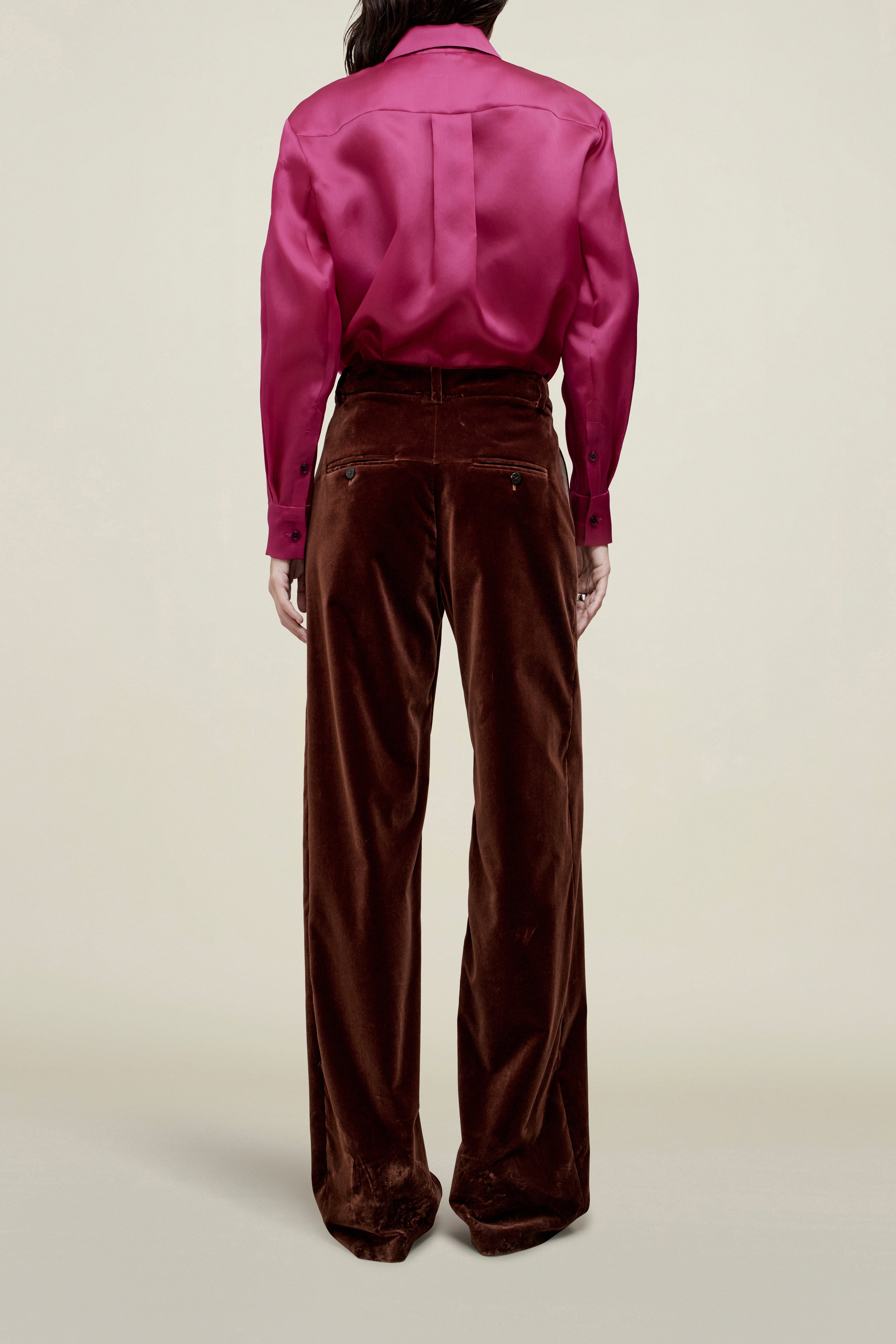 Column Leg Trouser in Velvet