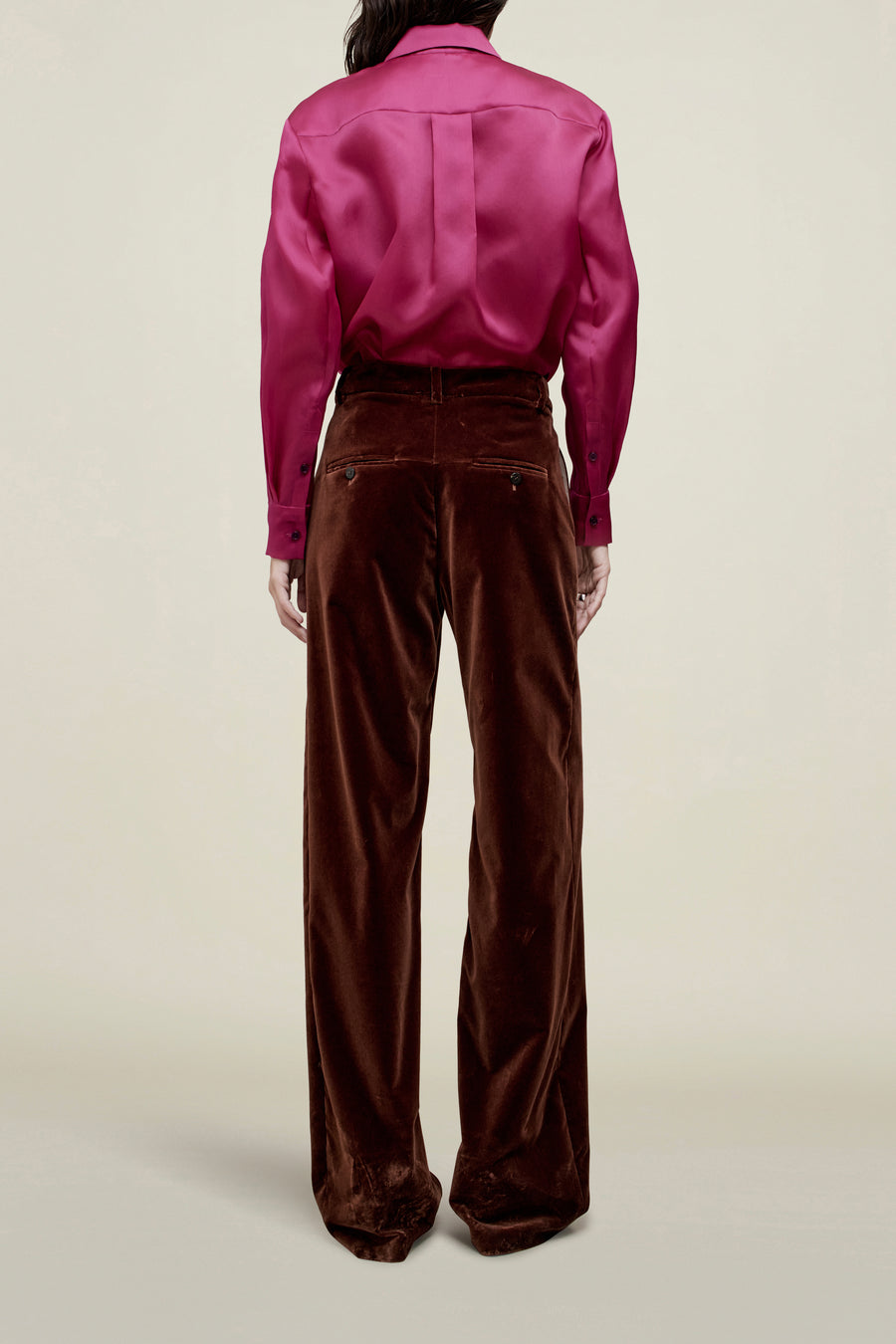 Column Leg Trouser in Velvet