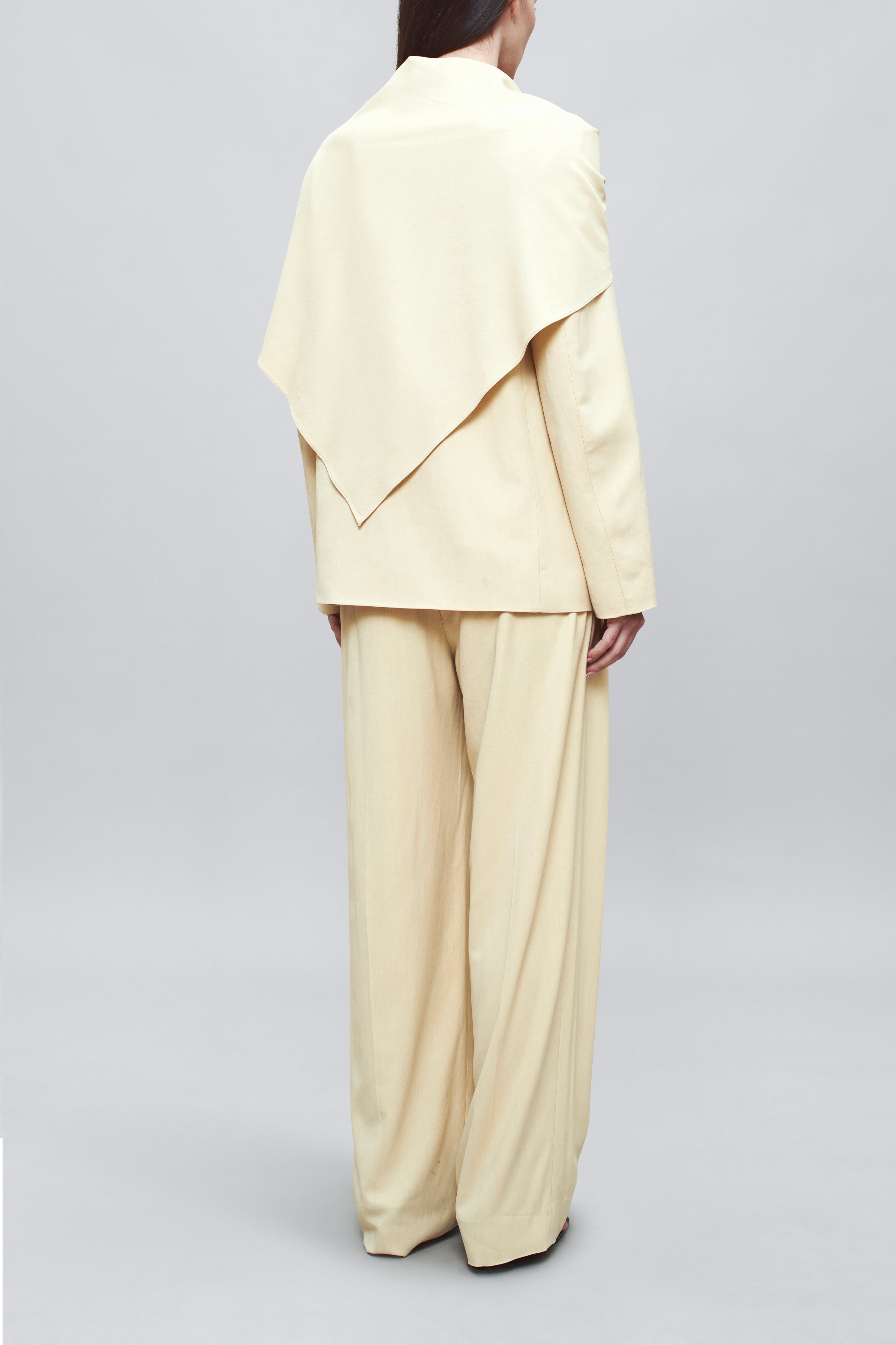Aiden Pleated Trouser in Viscose Crepe
