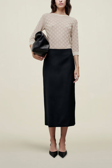 Emilee Pencil Skirt in Tropical Wool