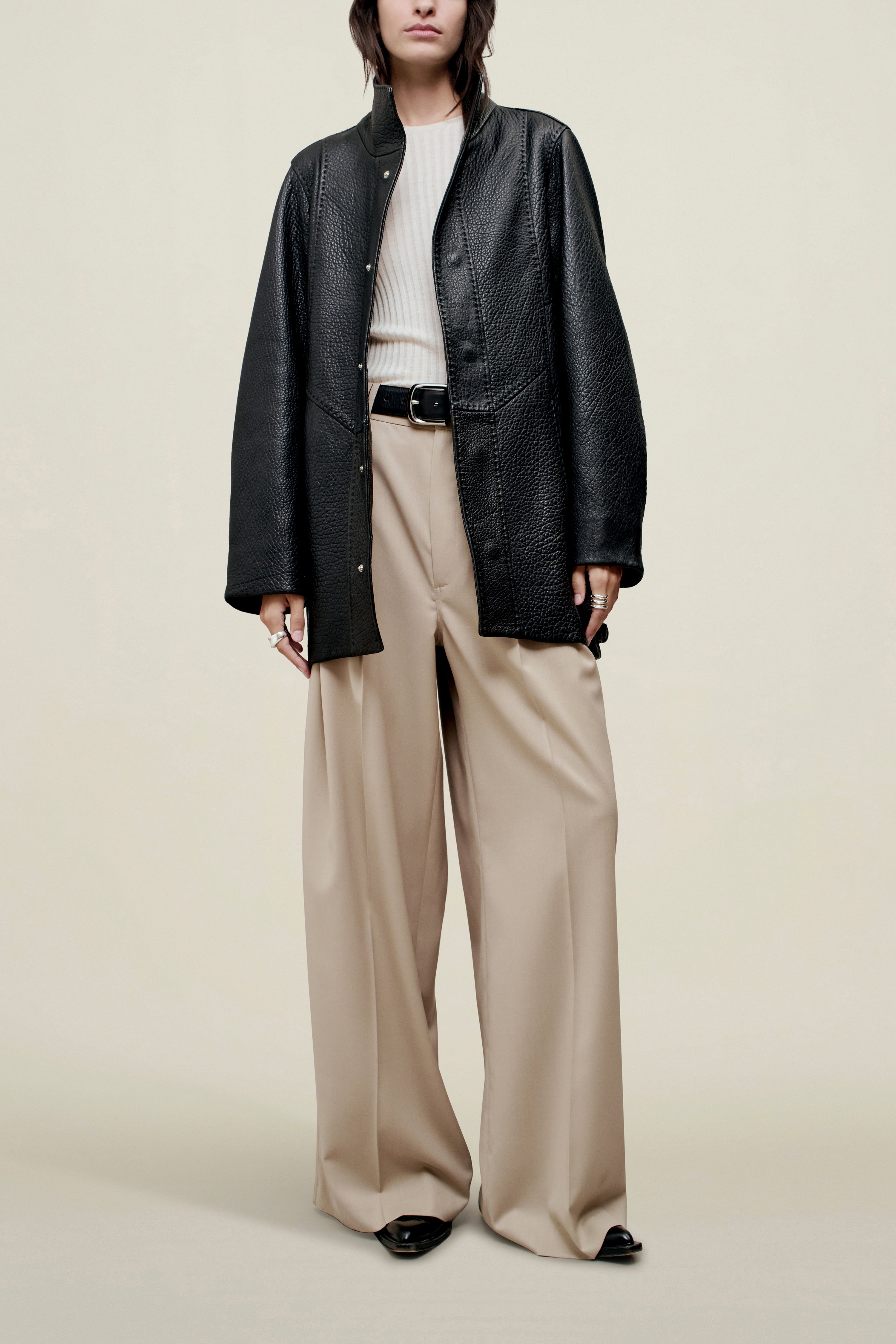 Willow Car Coat in Leather