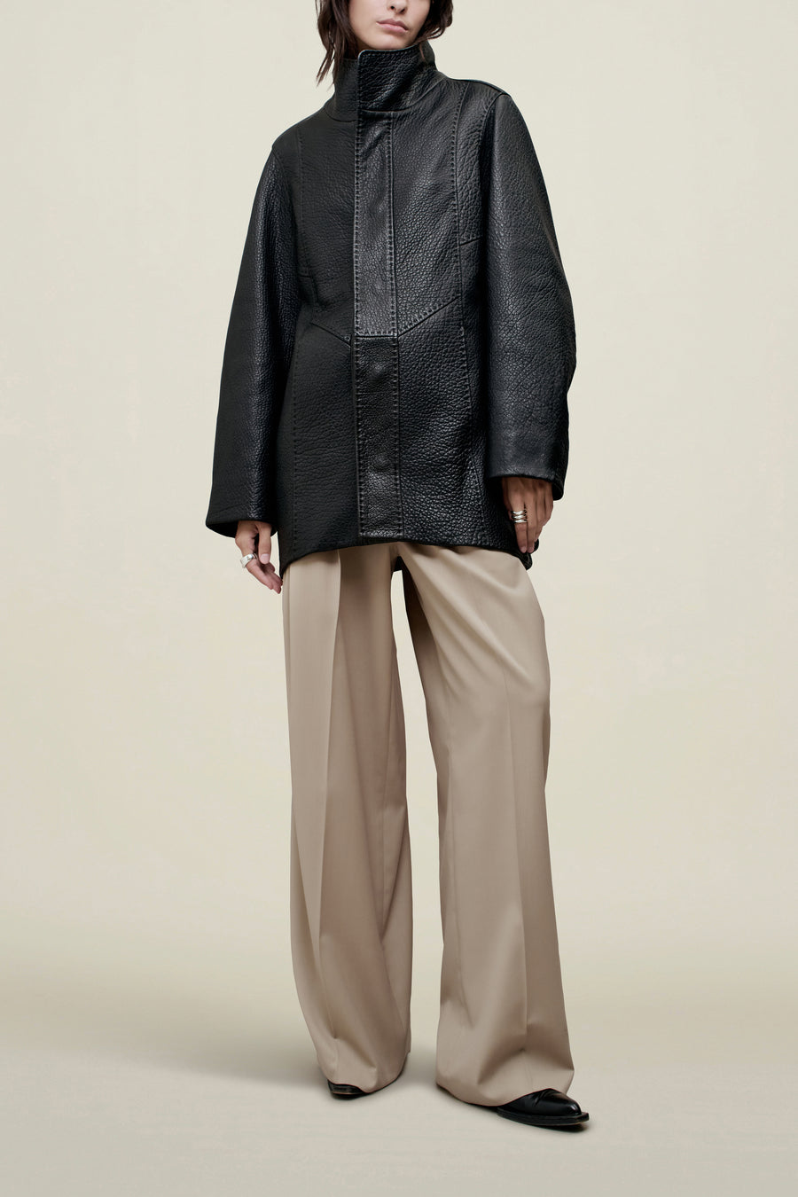 Willow Car Coat in Leather