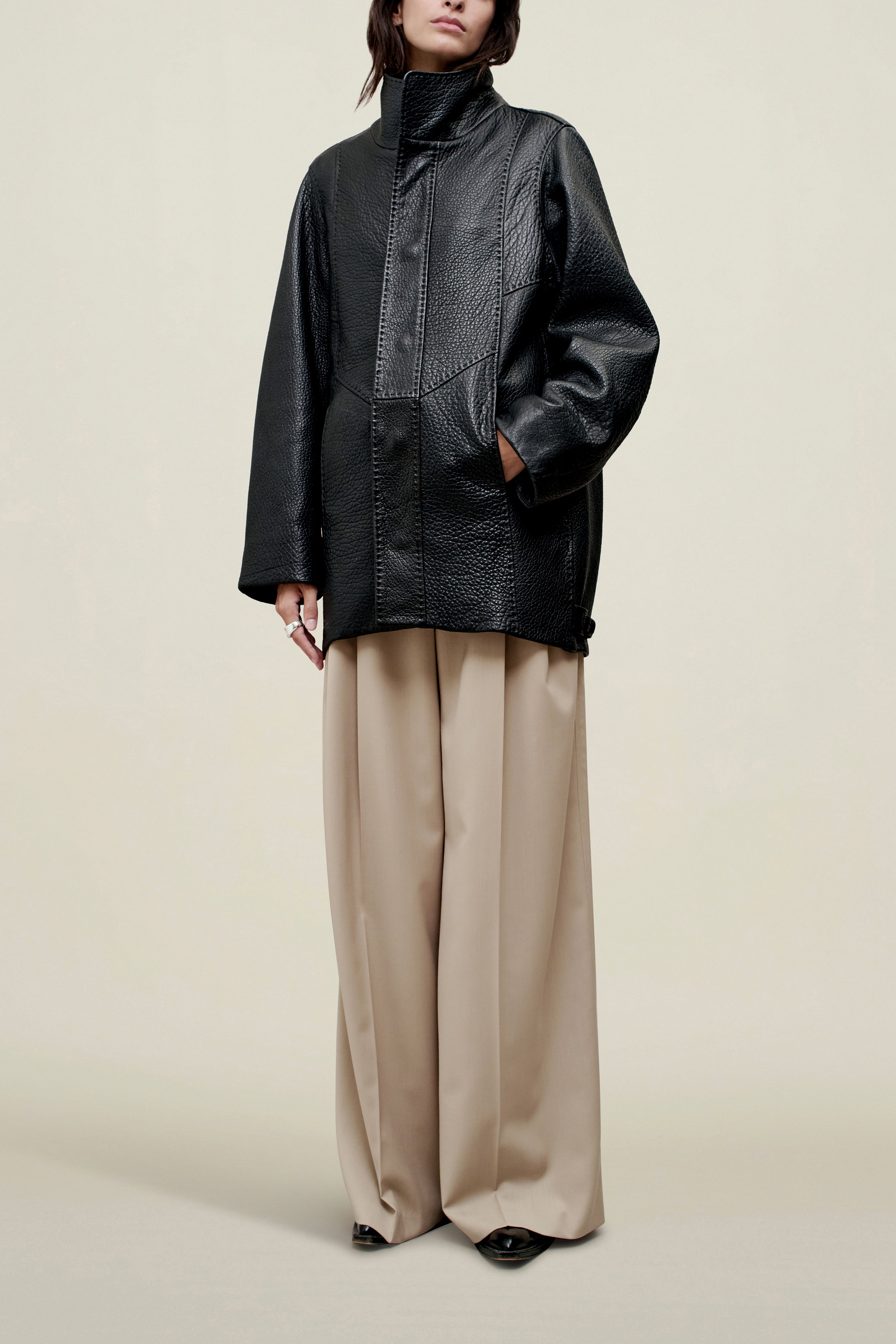 Willow Car Coat in Leather