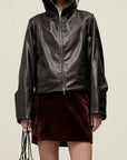Liam Leather Bomber in Lambskin