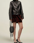 Liam Leather Bomber in Lambskin
