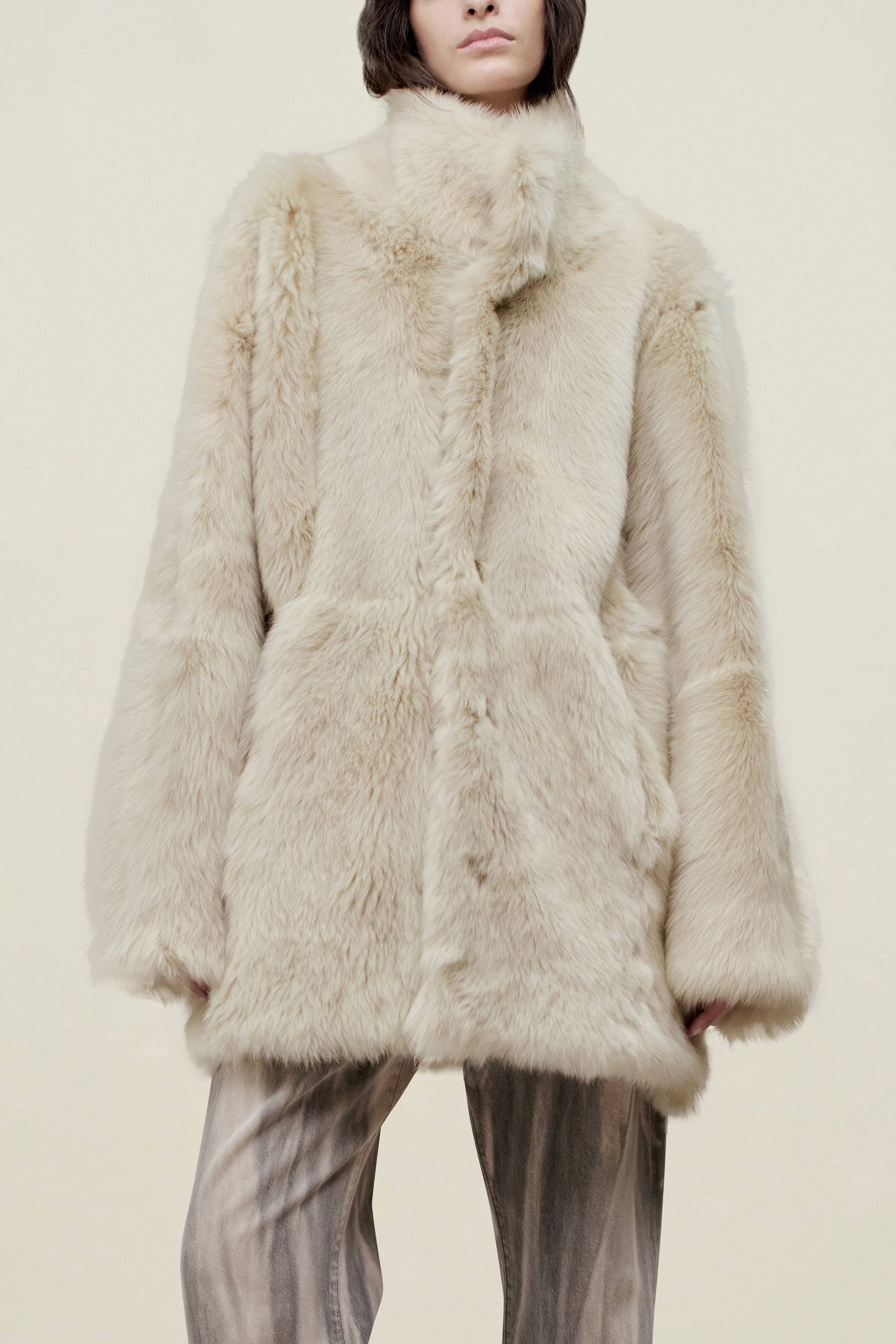 Donna Car Coat in Shearling
