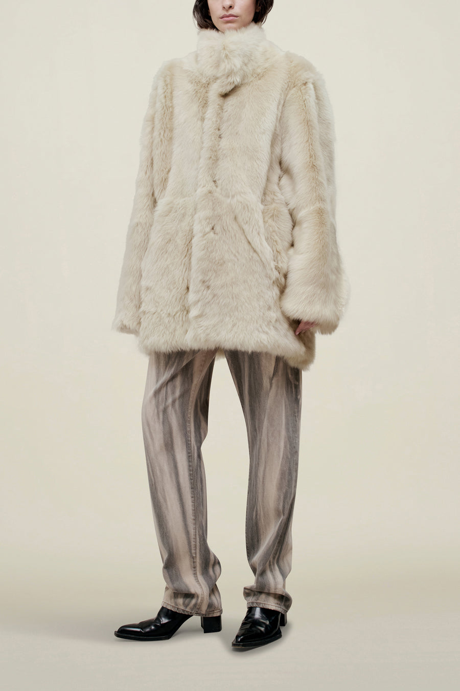 Donna Car Coat in Shearling