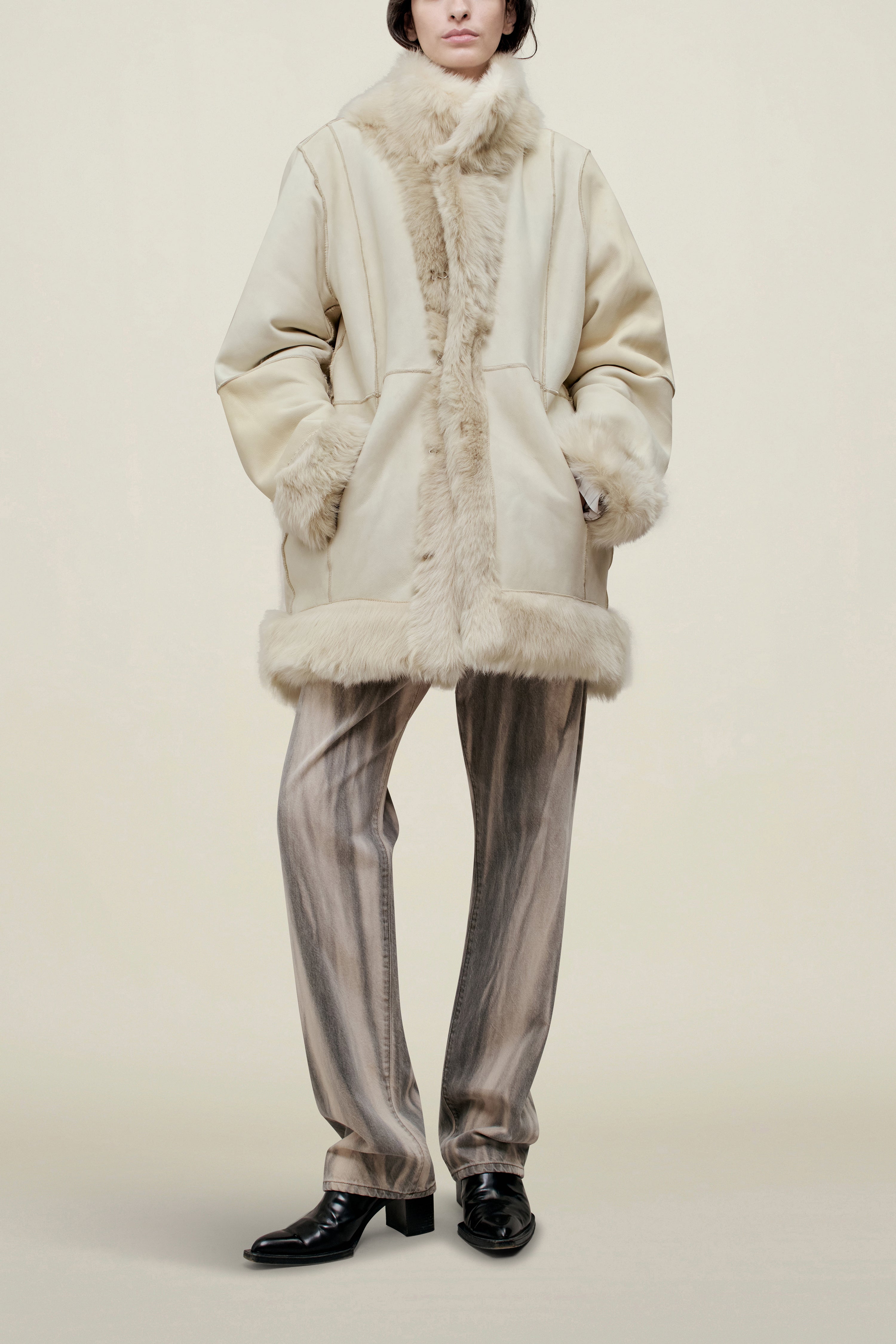 Donna Car Coat in Shearling