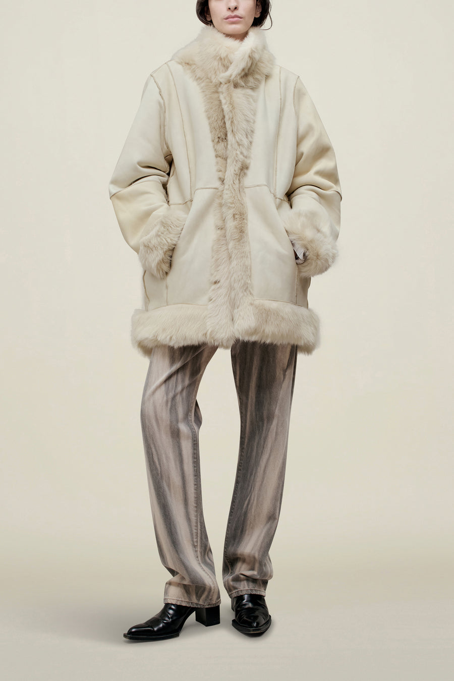 Donna Car Coat in Shearling