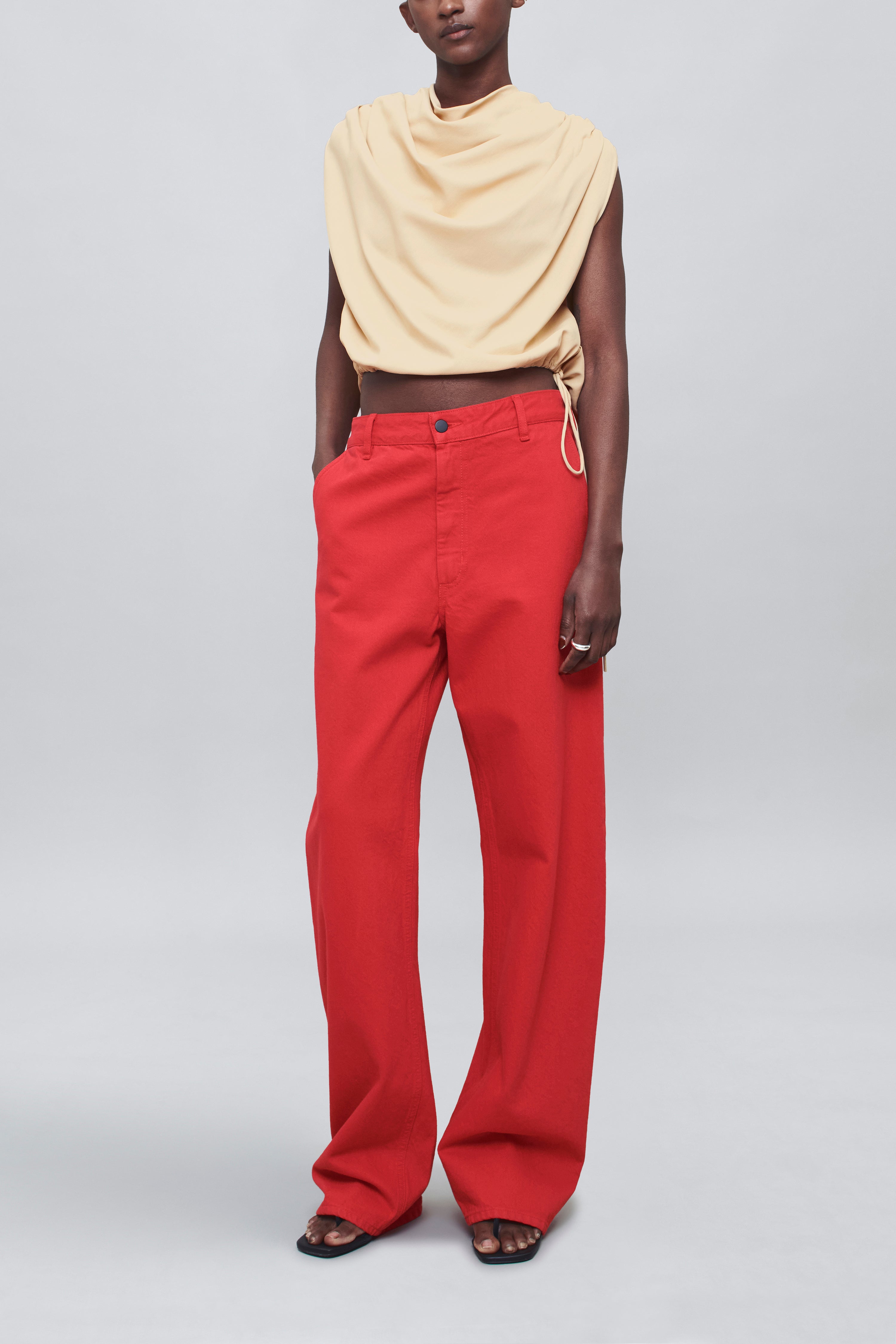 Column Leg Jeans in Cotton Denim