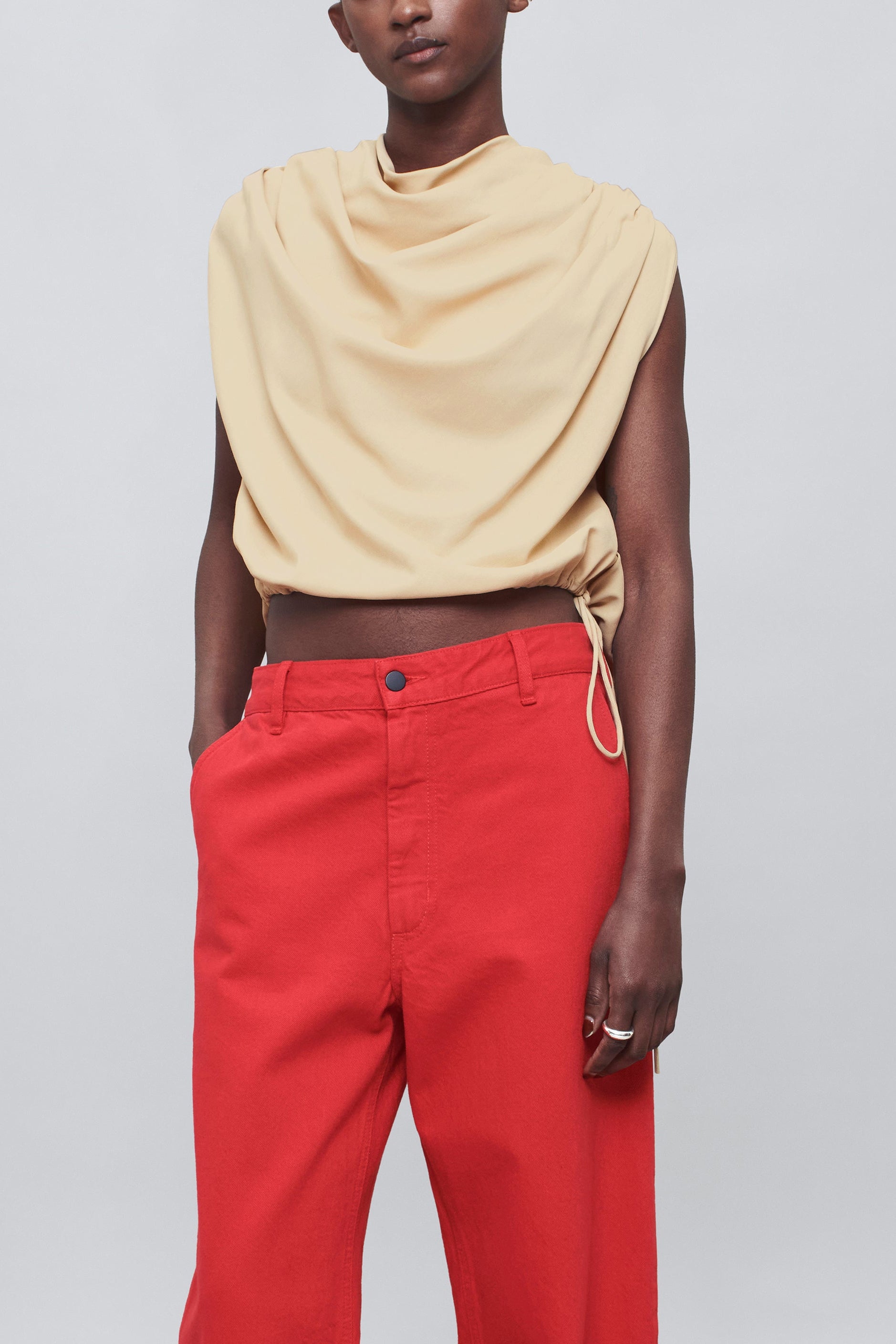 Naia Draped Top in Crepe Viscose