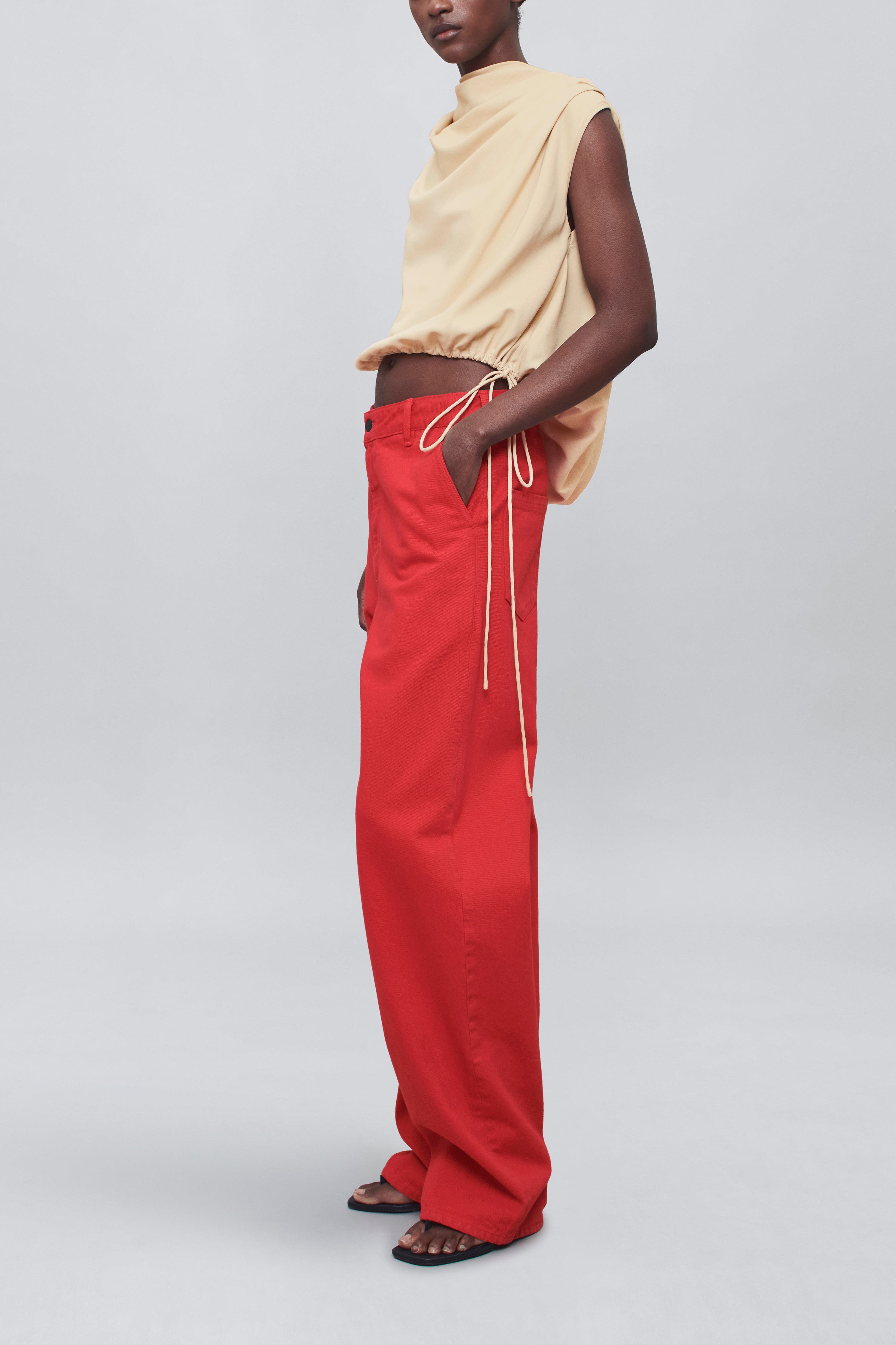 Naia Draped Top in Crepe Viscose