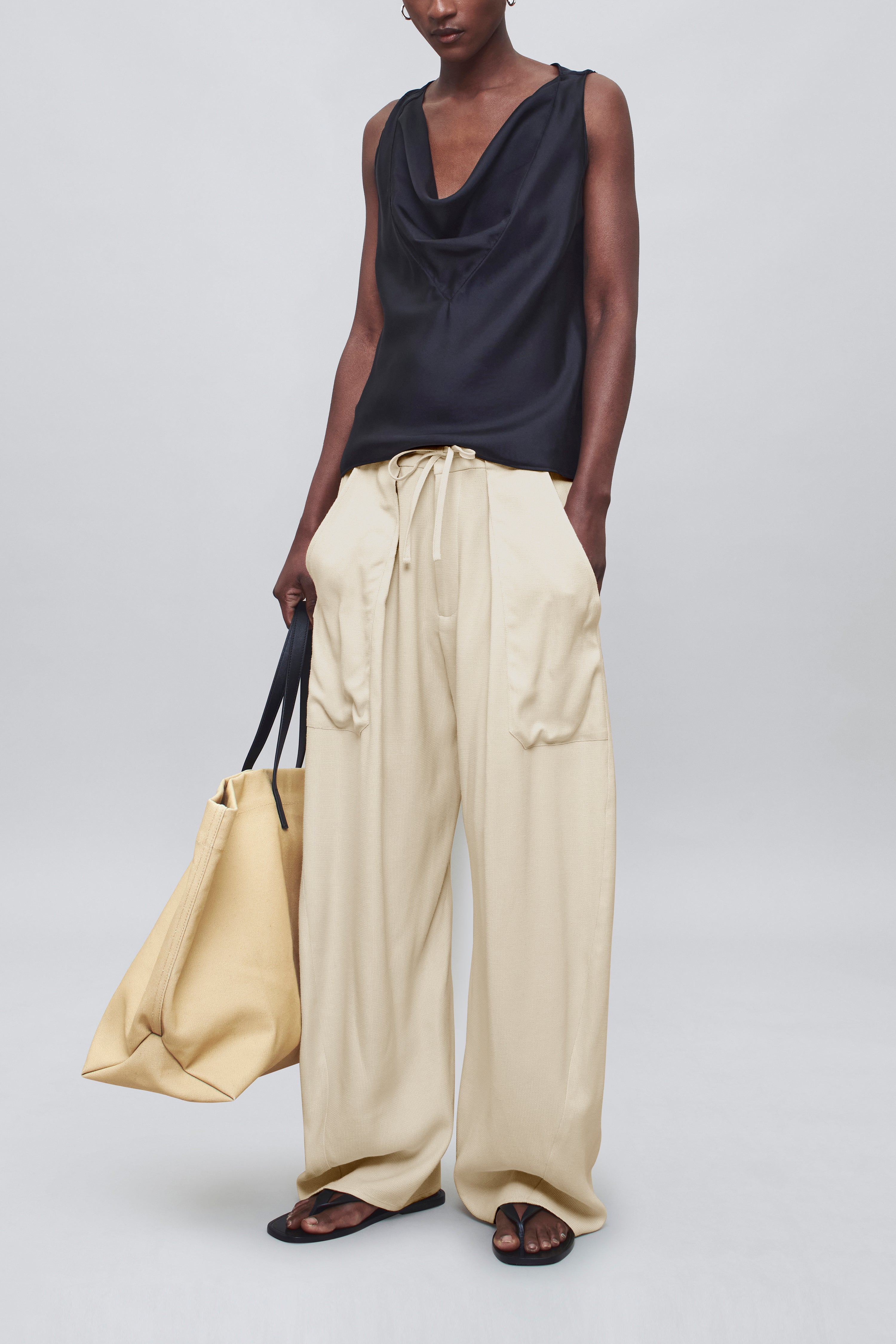 Clemence Pant in Waffle Weave