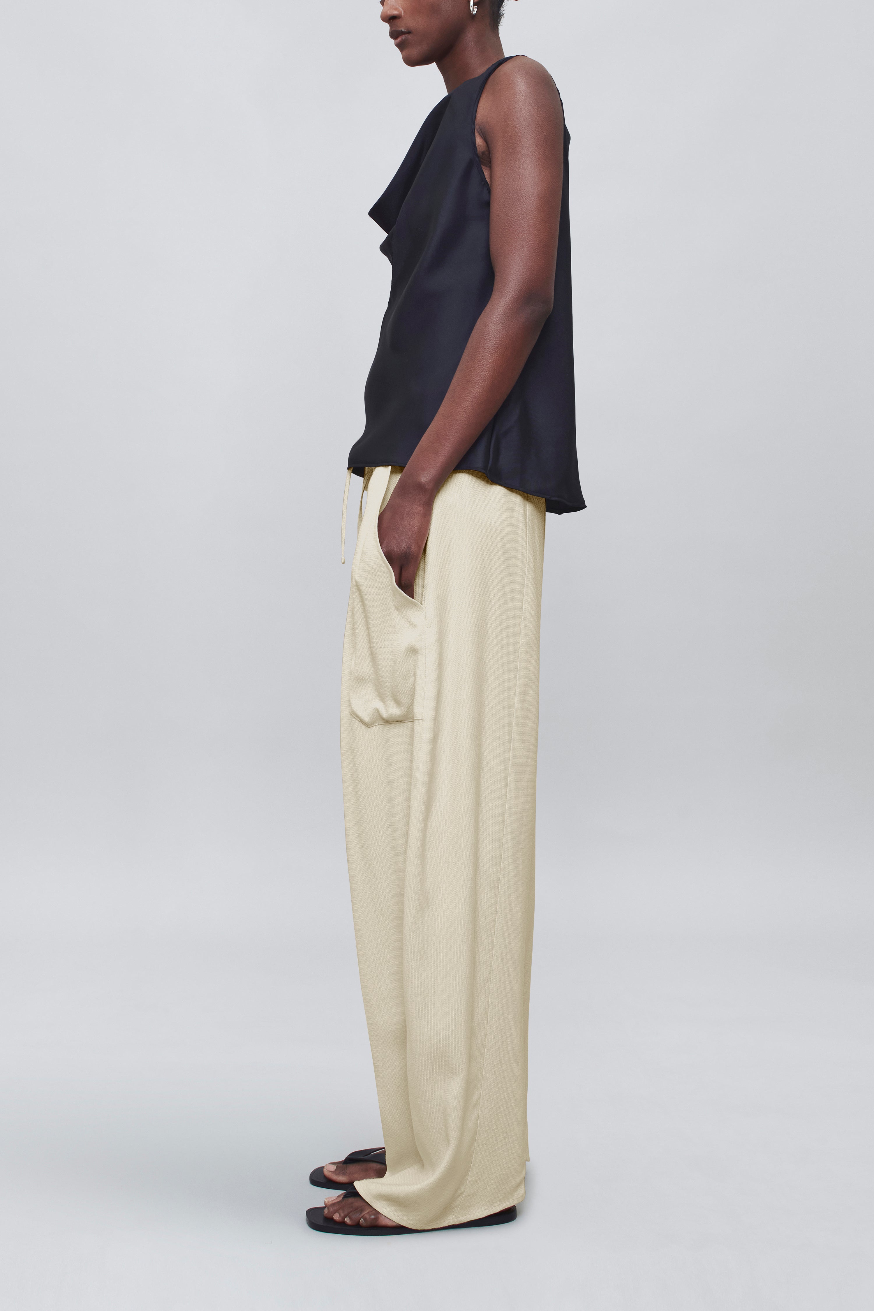 Clemence Pant in Waffle Weave