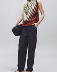 Aiden Pleated Trouser in Stretch Viscose