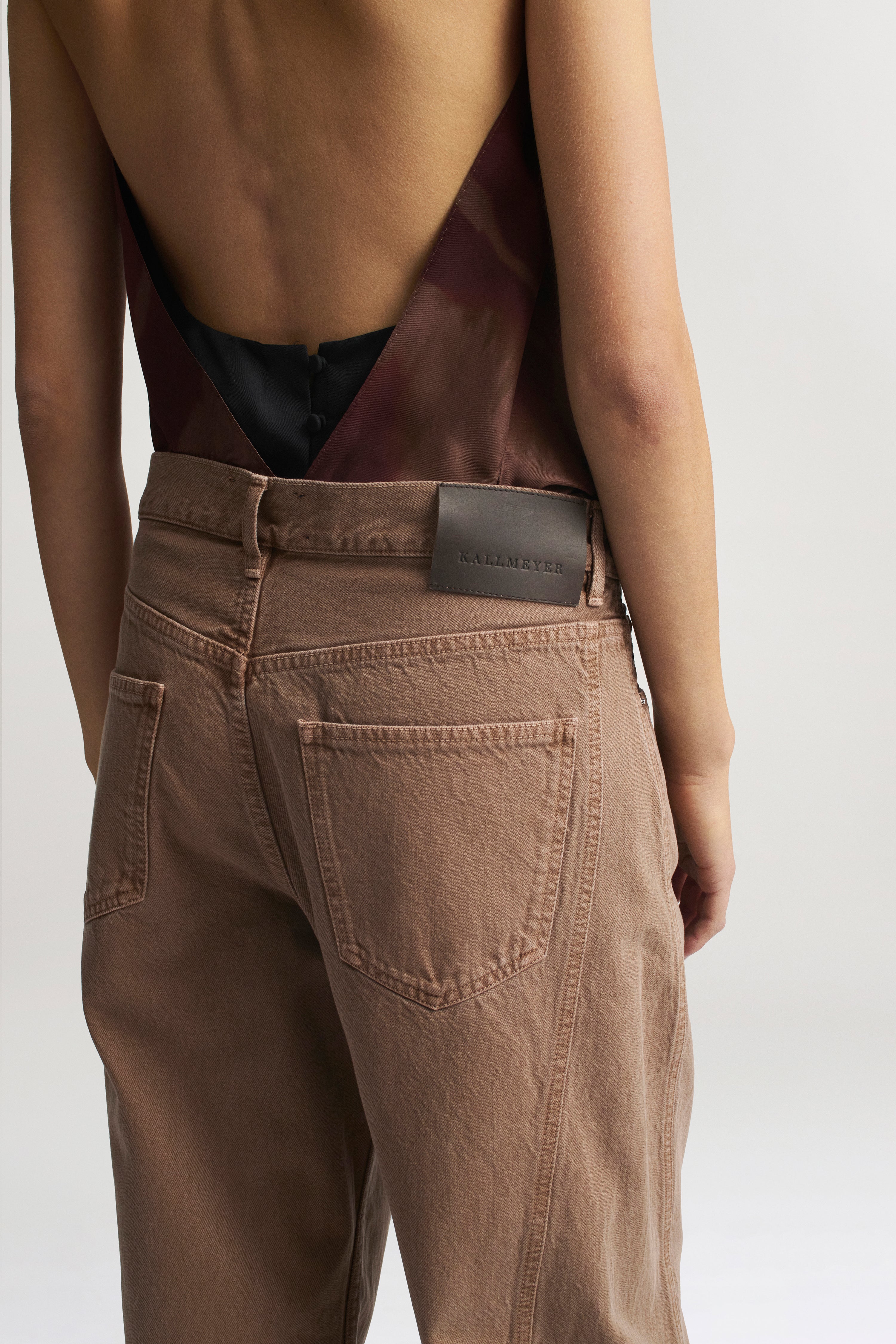 Scarf Top in Cacao Moire Silk Twill