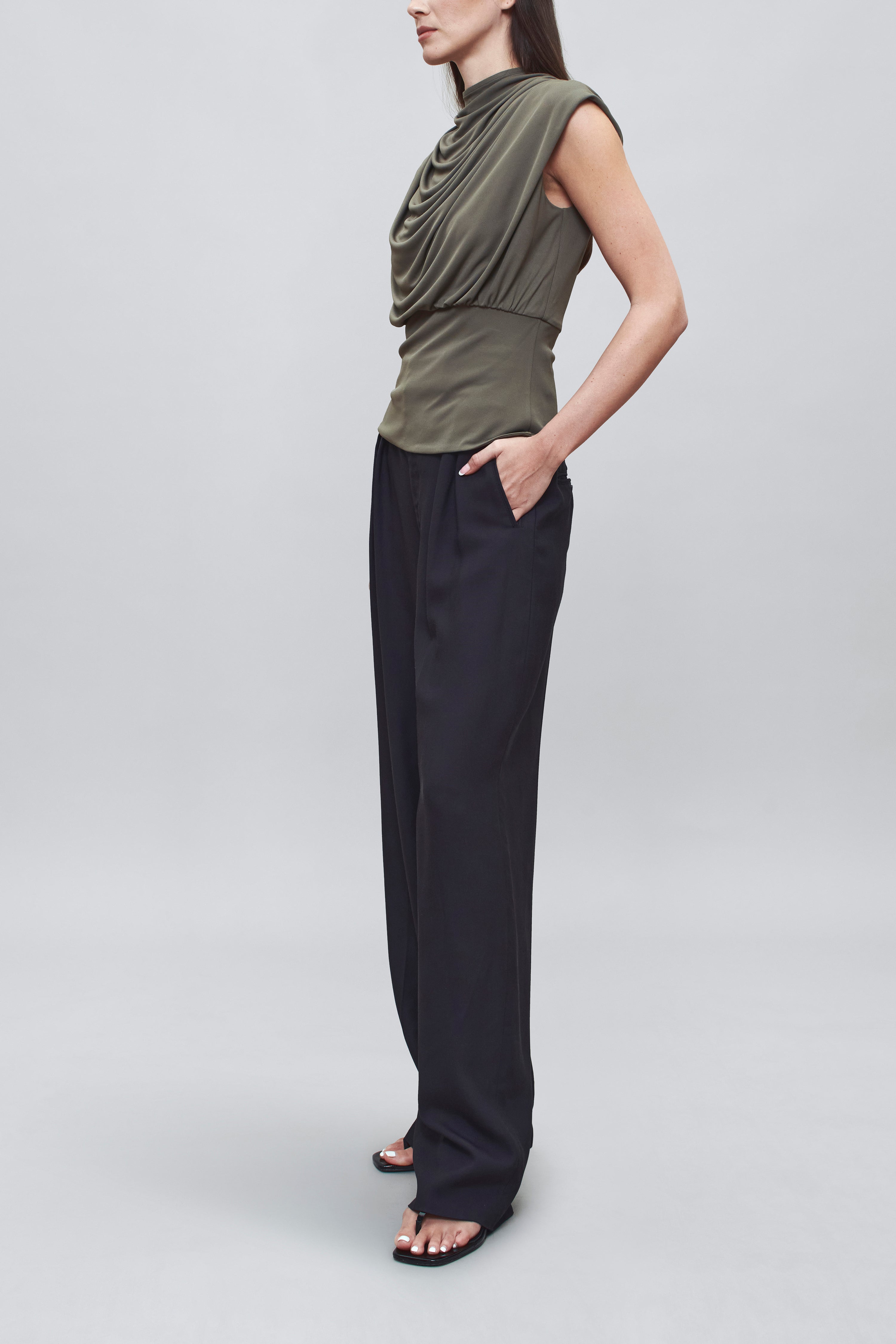 Jocelyn Draped Top in Matte Jersey
