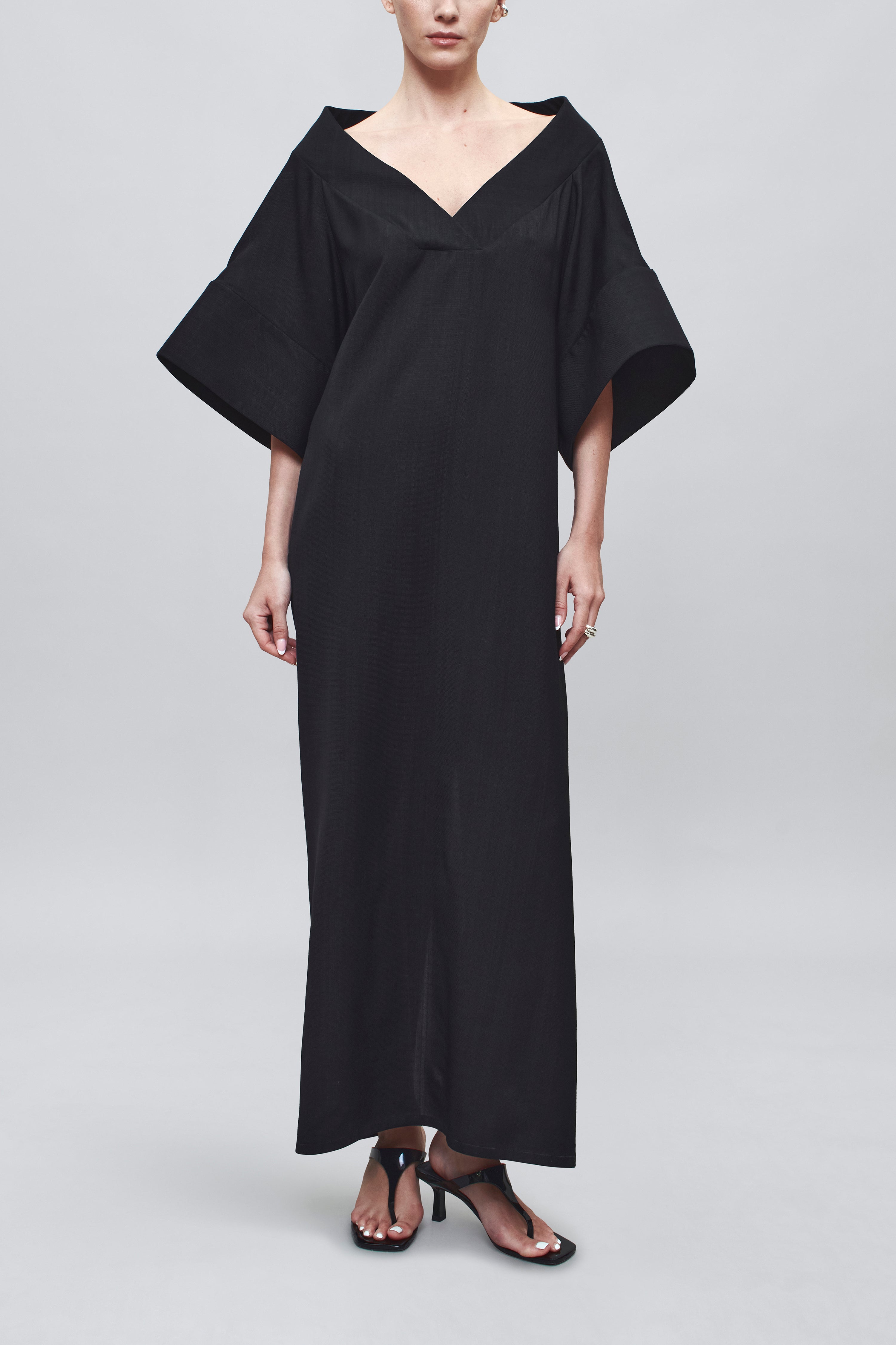 Calla Dress in Black Basket Weave