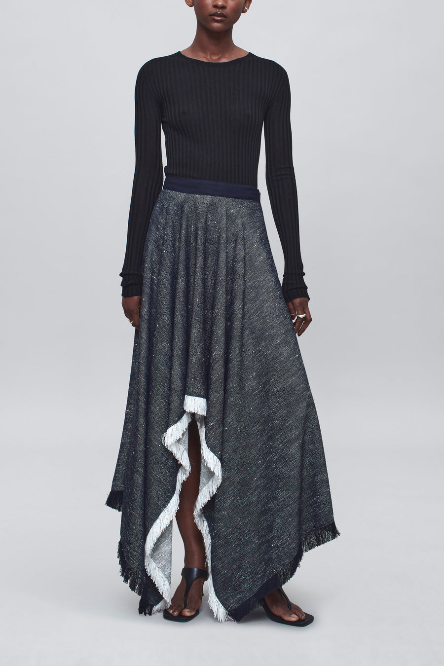 Felicity Cascade Skirt in Pepper Tweed – KALLMEYER