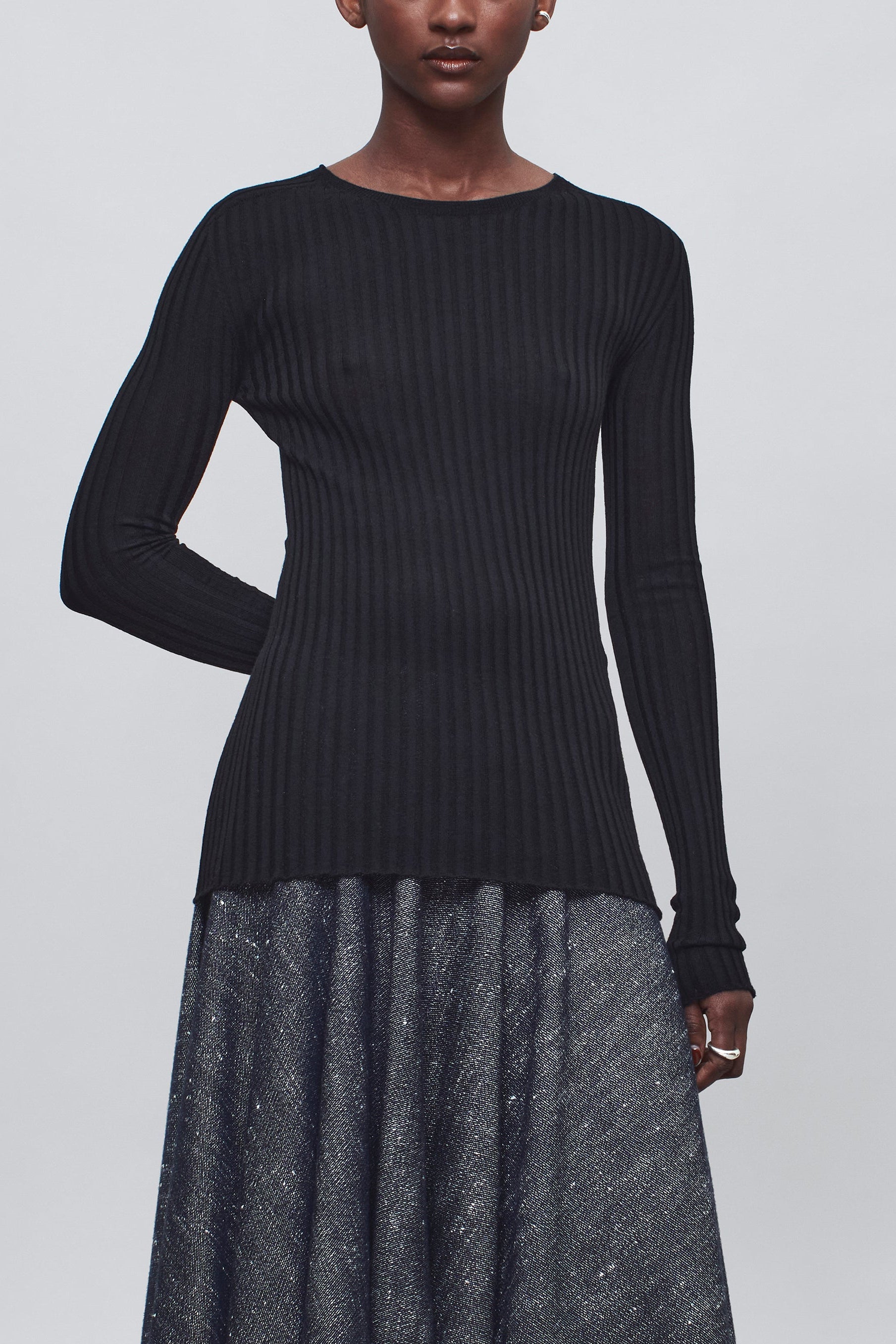 Fabi Fitted Long Sleeve in Superfine Merino