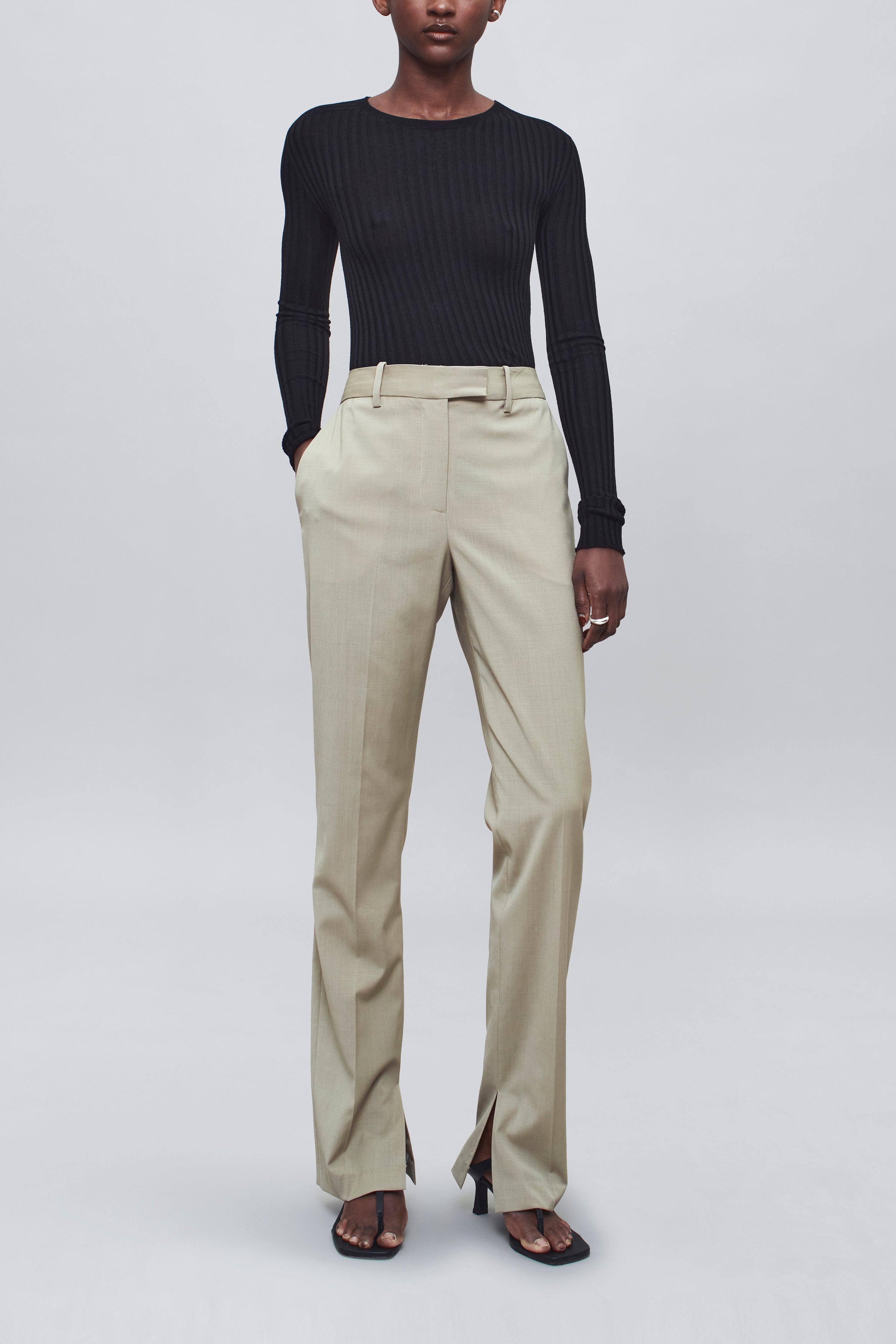 Charlie Long Trouser in Paperweight Wool