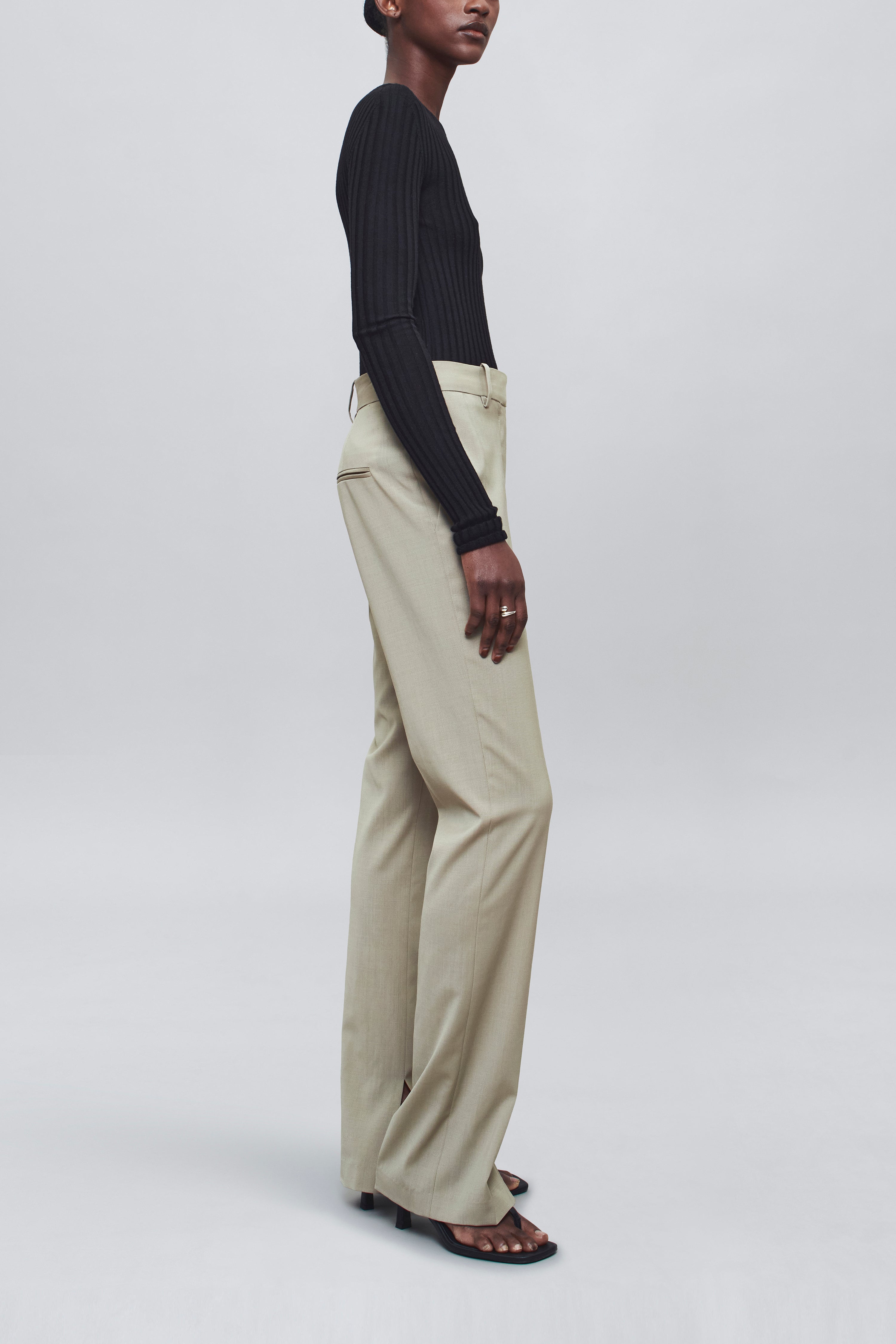 Charlie Long Trouser in Paperweight Wool