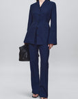 Benny Longline Blazer in Slub Suiting