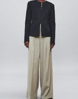 Fatima Wide Leg Trouser in Paperweight Wool