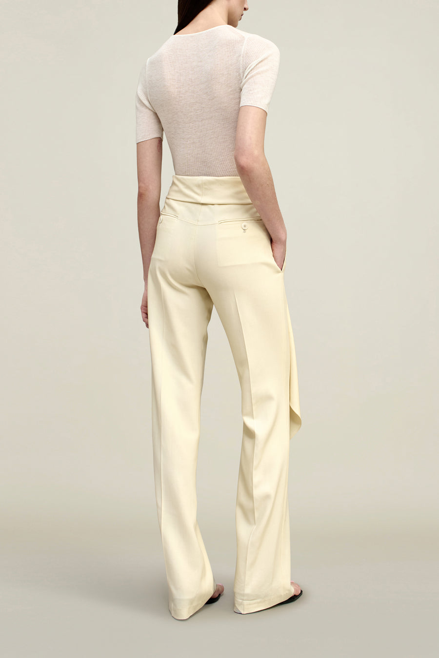 Ulla Tie Trouser in Virgin Wool Blend