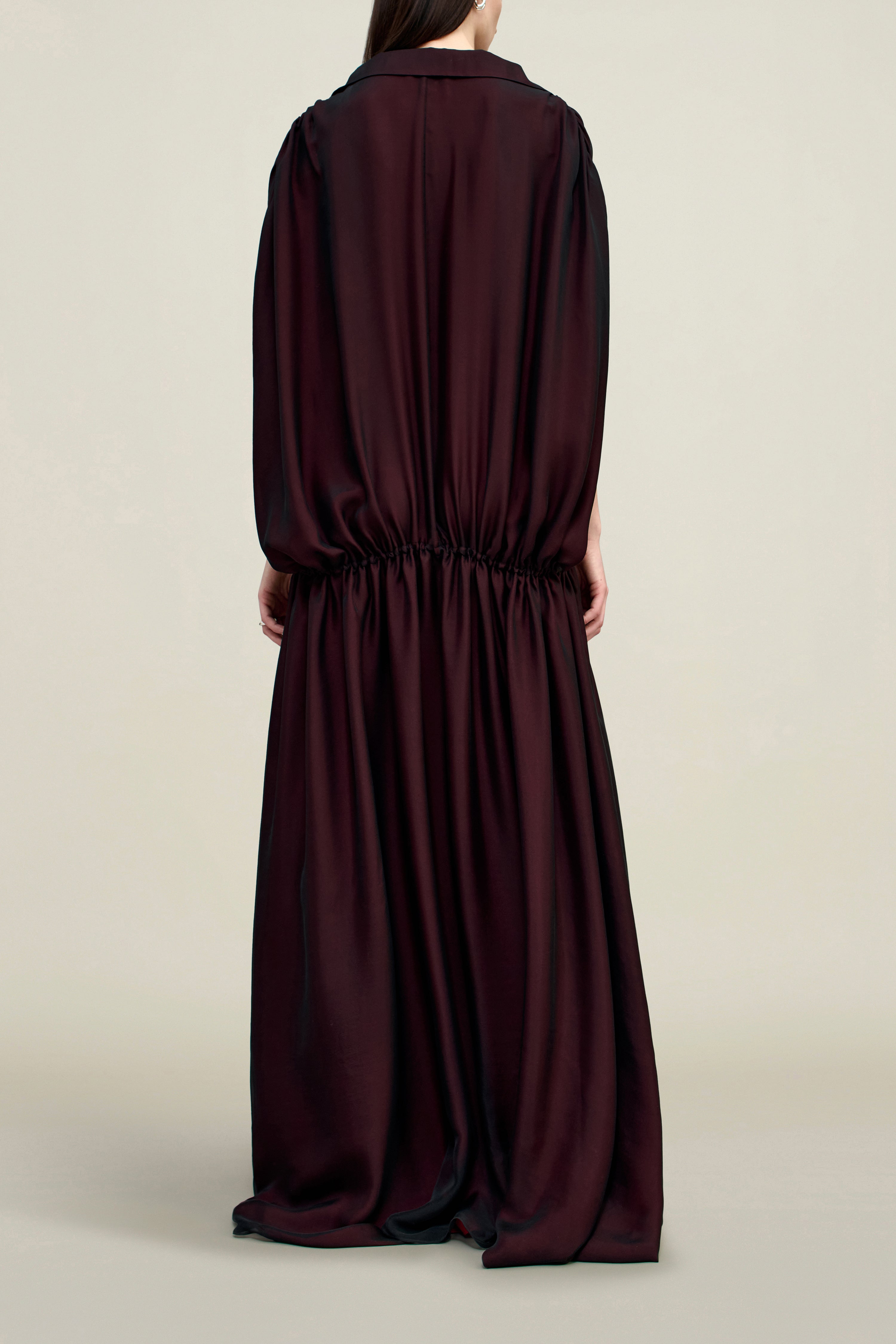 Gillian Drawstring Dress in Trapped Silk