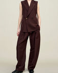 Deon Sleeveless Blazer in Gazar Suiting