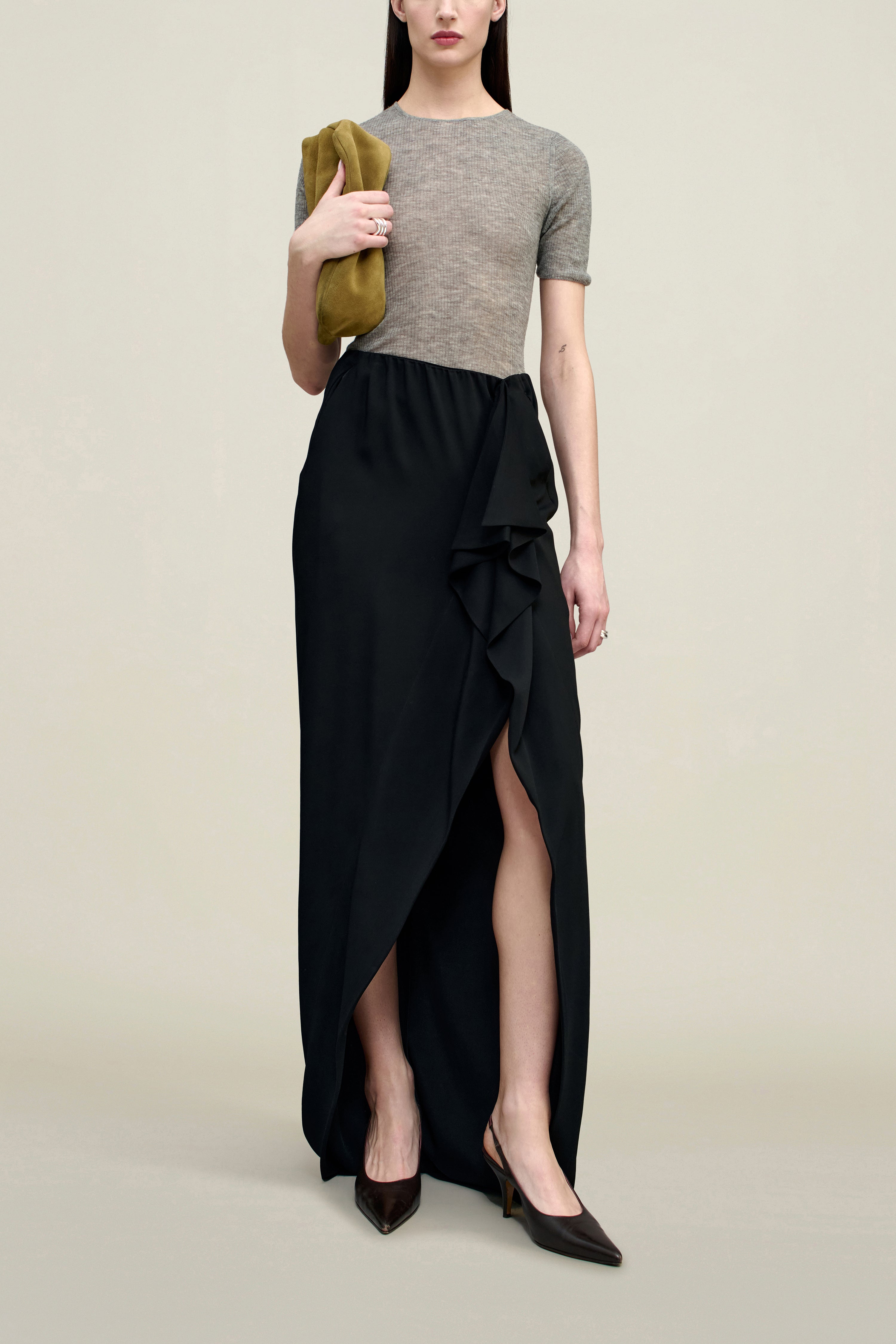 Shira Cascade Skirt in Viscose Cady