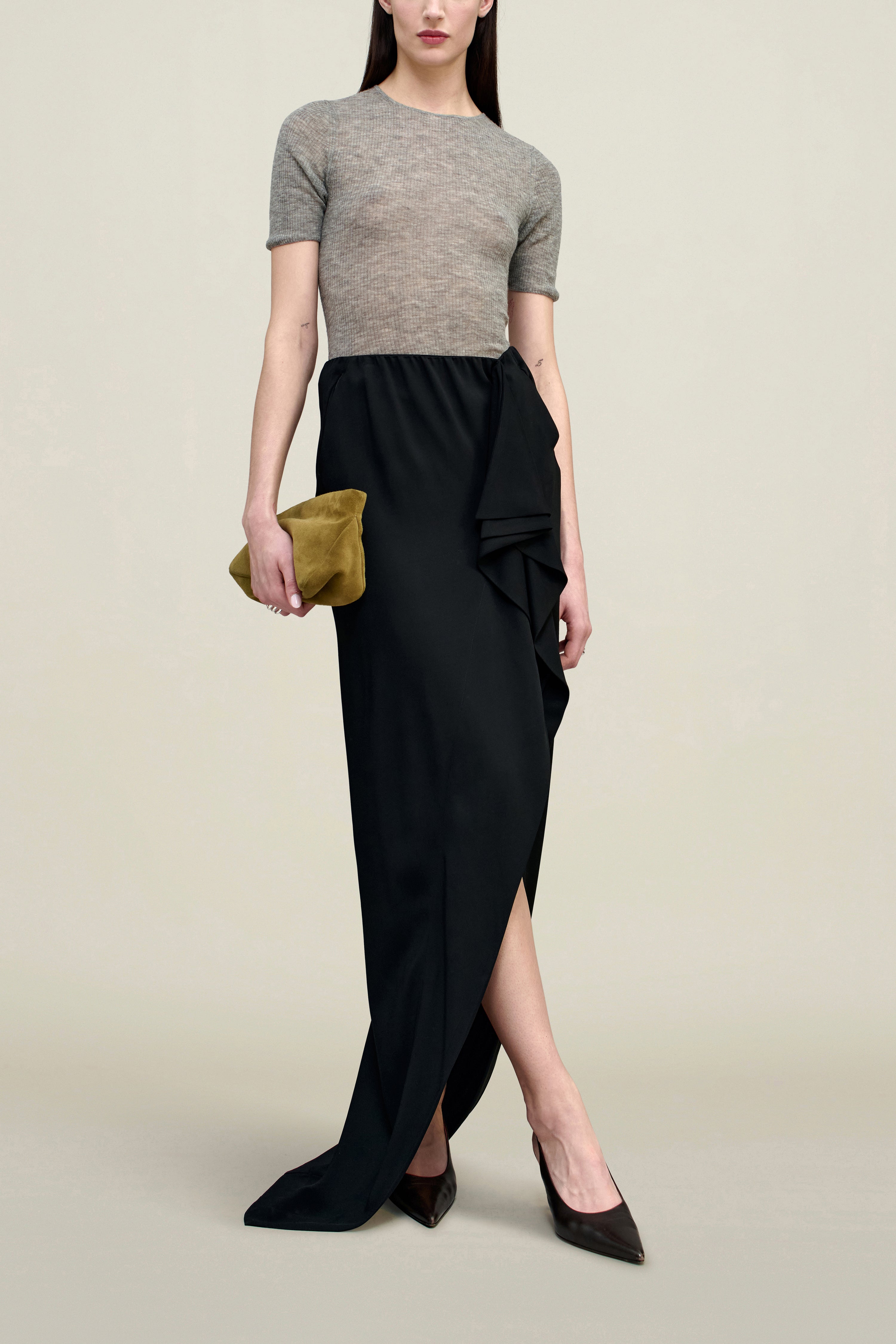 Shira Cascade Skirt in Viscose Cady