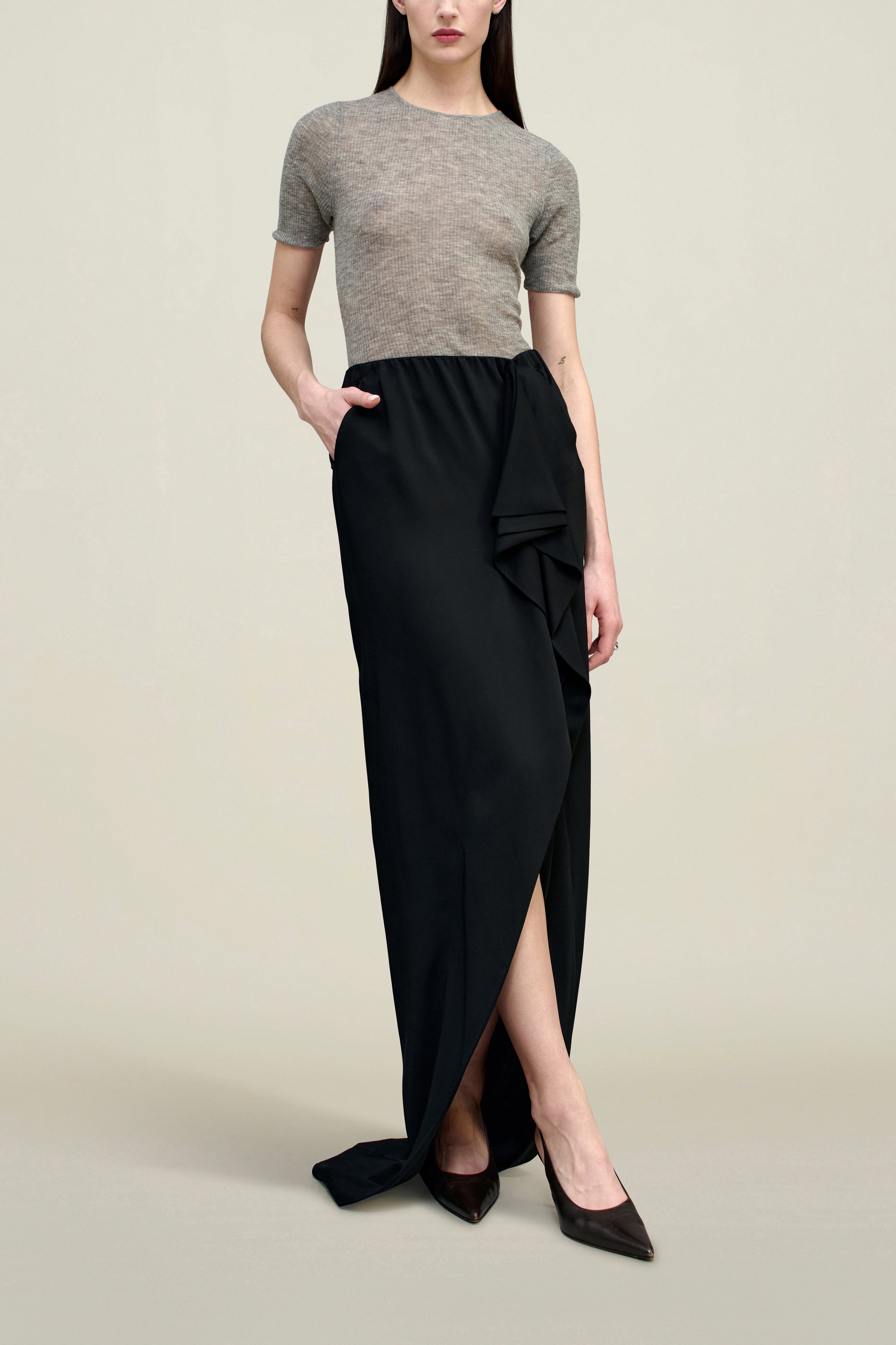 Shira Cascade Skirt in Viscose Cady