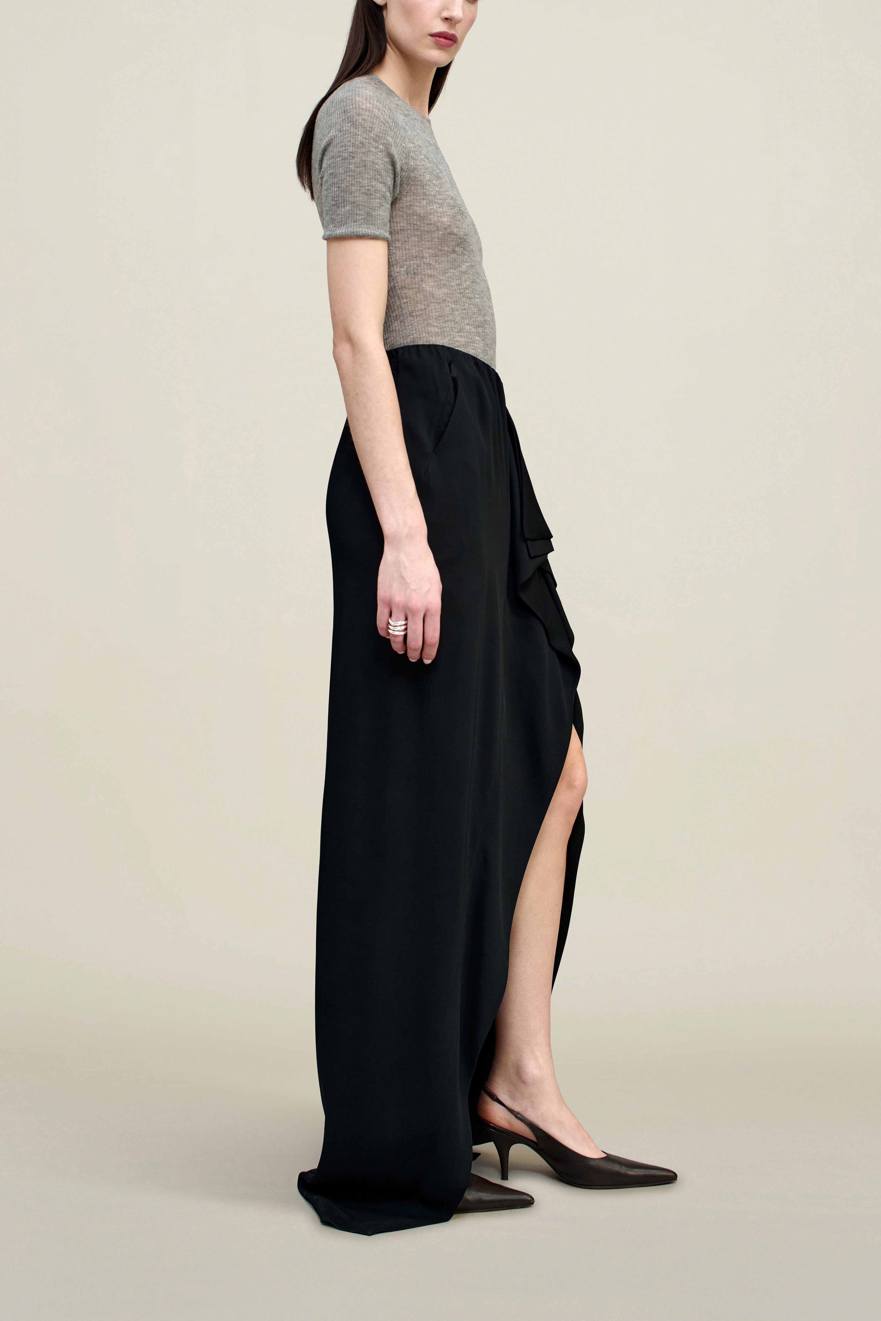 Shira Cascade Skirt in Viscose Cady