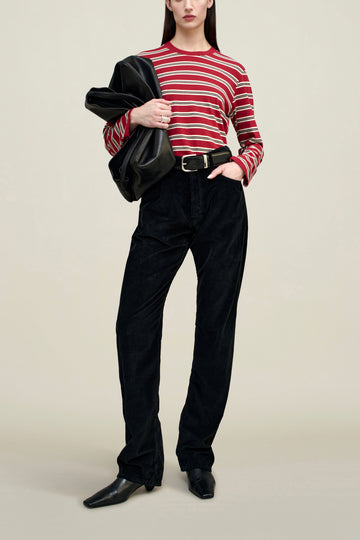 Gabby Tapered Jean in Distressed Corduroy