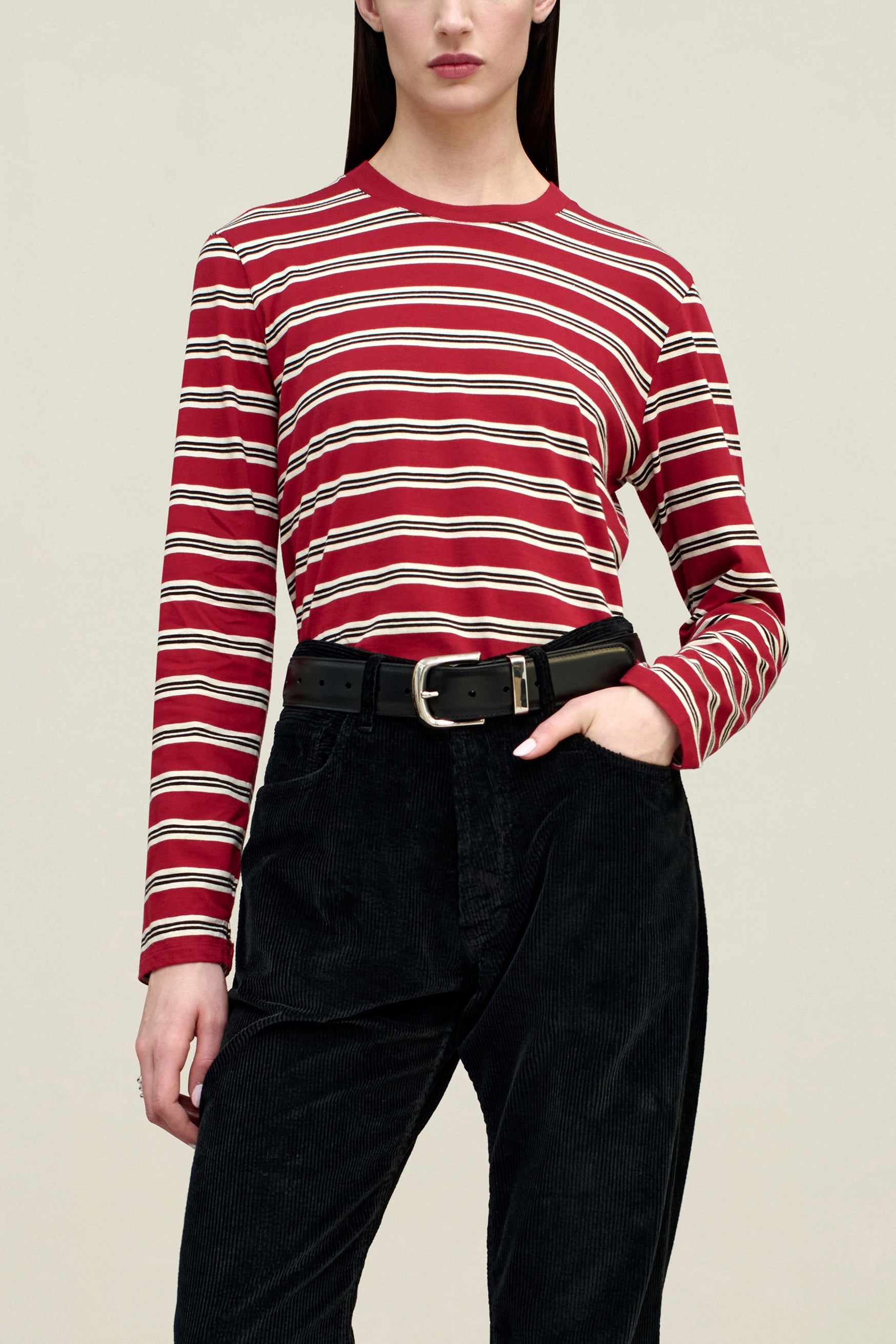Wynn Long Sleeve in Amarena Stripe