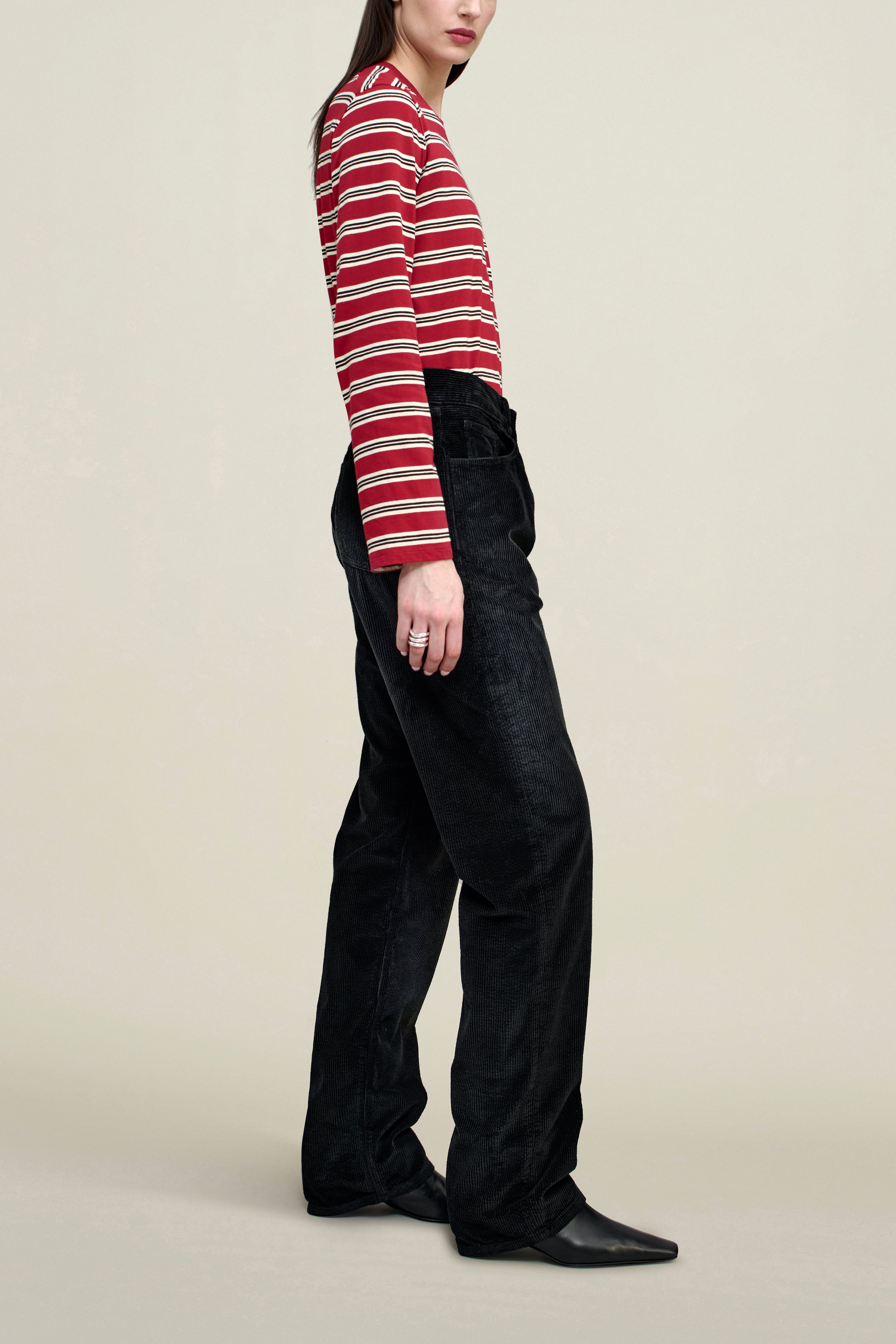 Gabby Tapered Jean in Distressed Corduroy