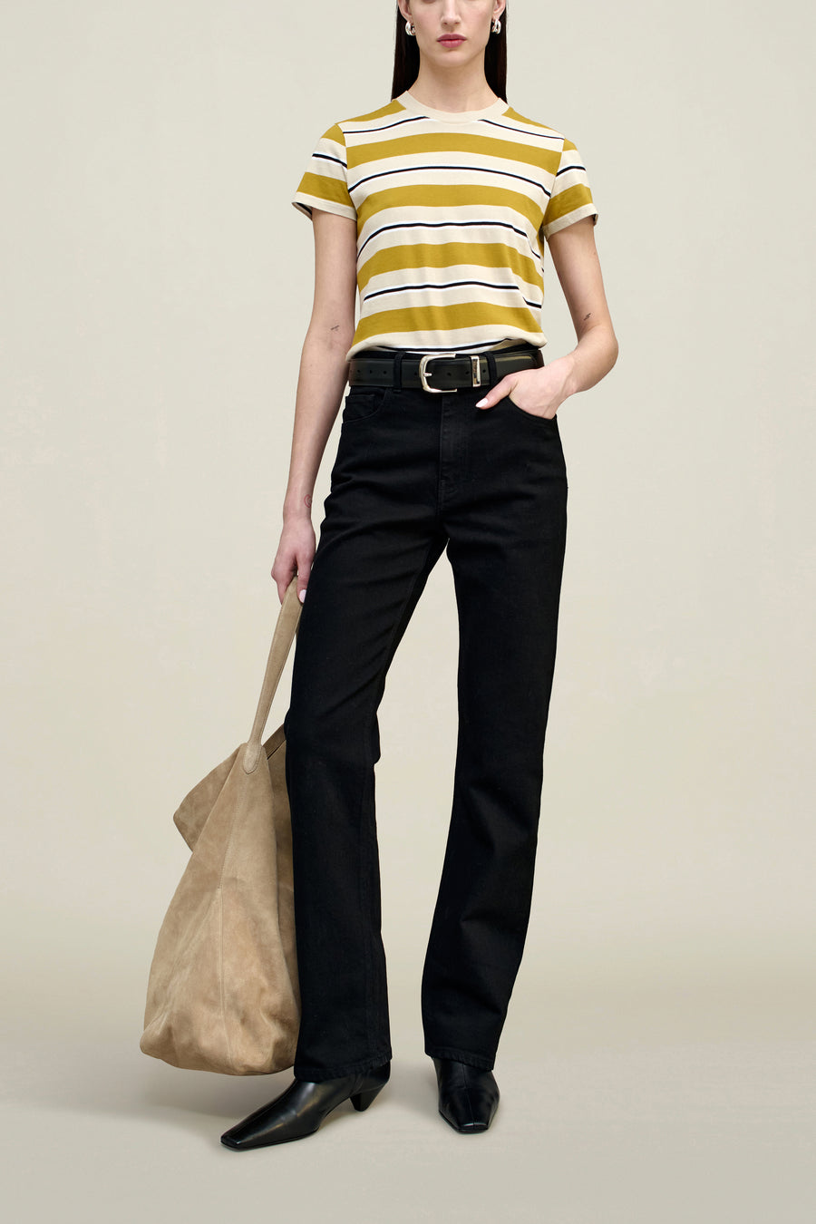 Kenzie T-Shirt in Goldenrod Stripe