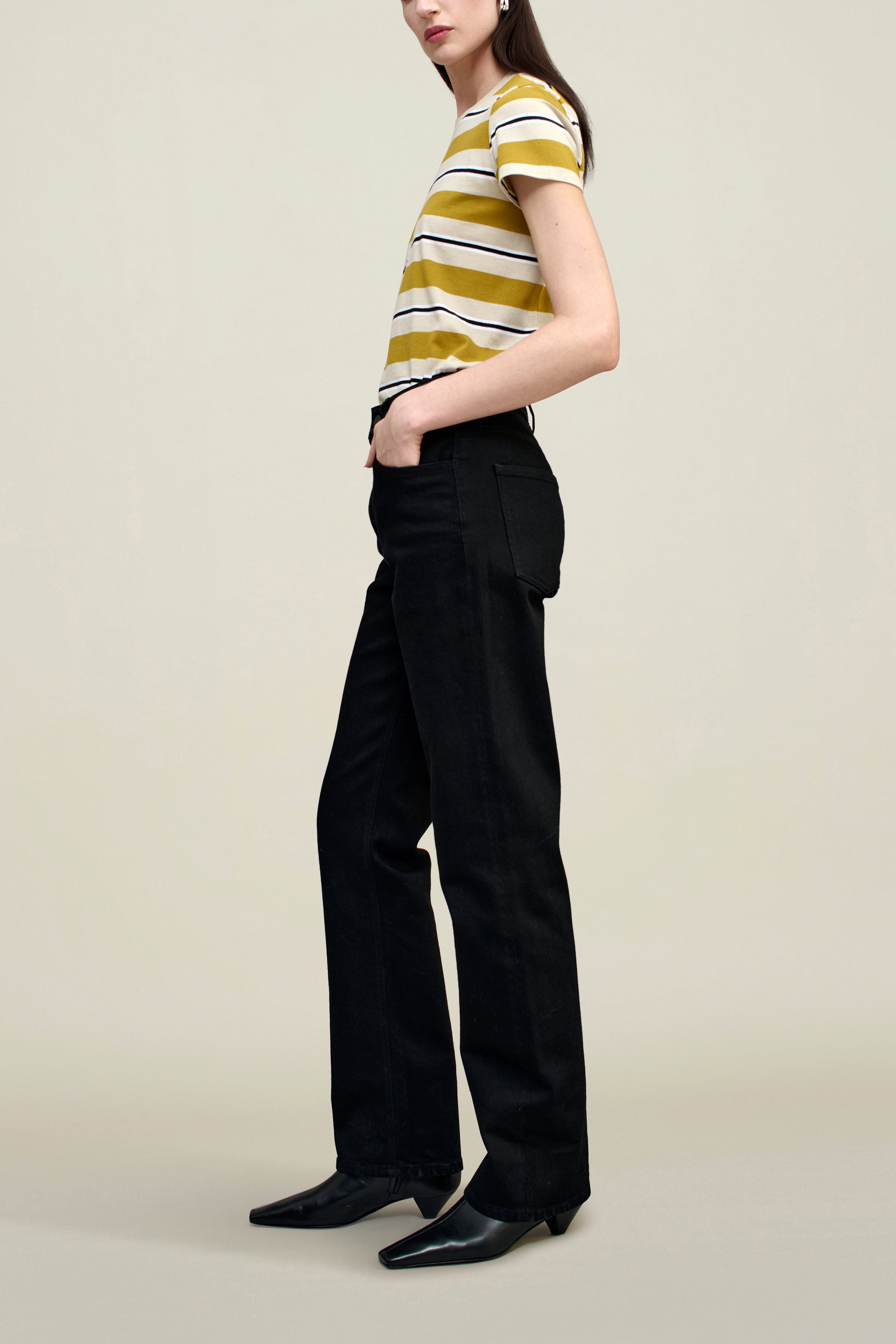 Kenzie T-Shirt in Goldenrod Stripe