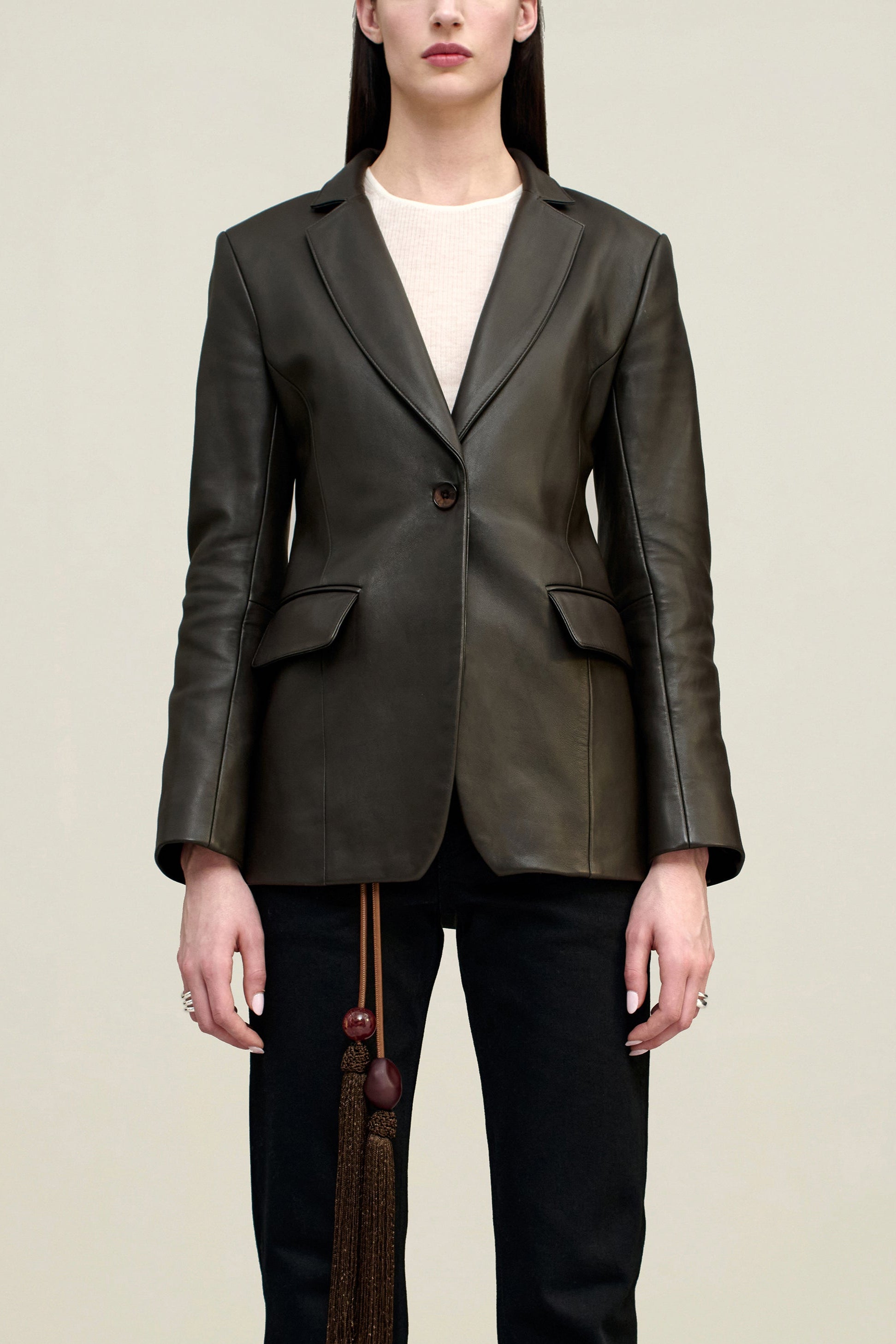 Raquel Single Breasted Blazer in Lambskin