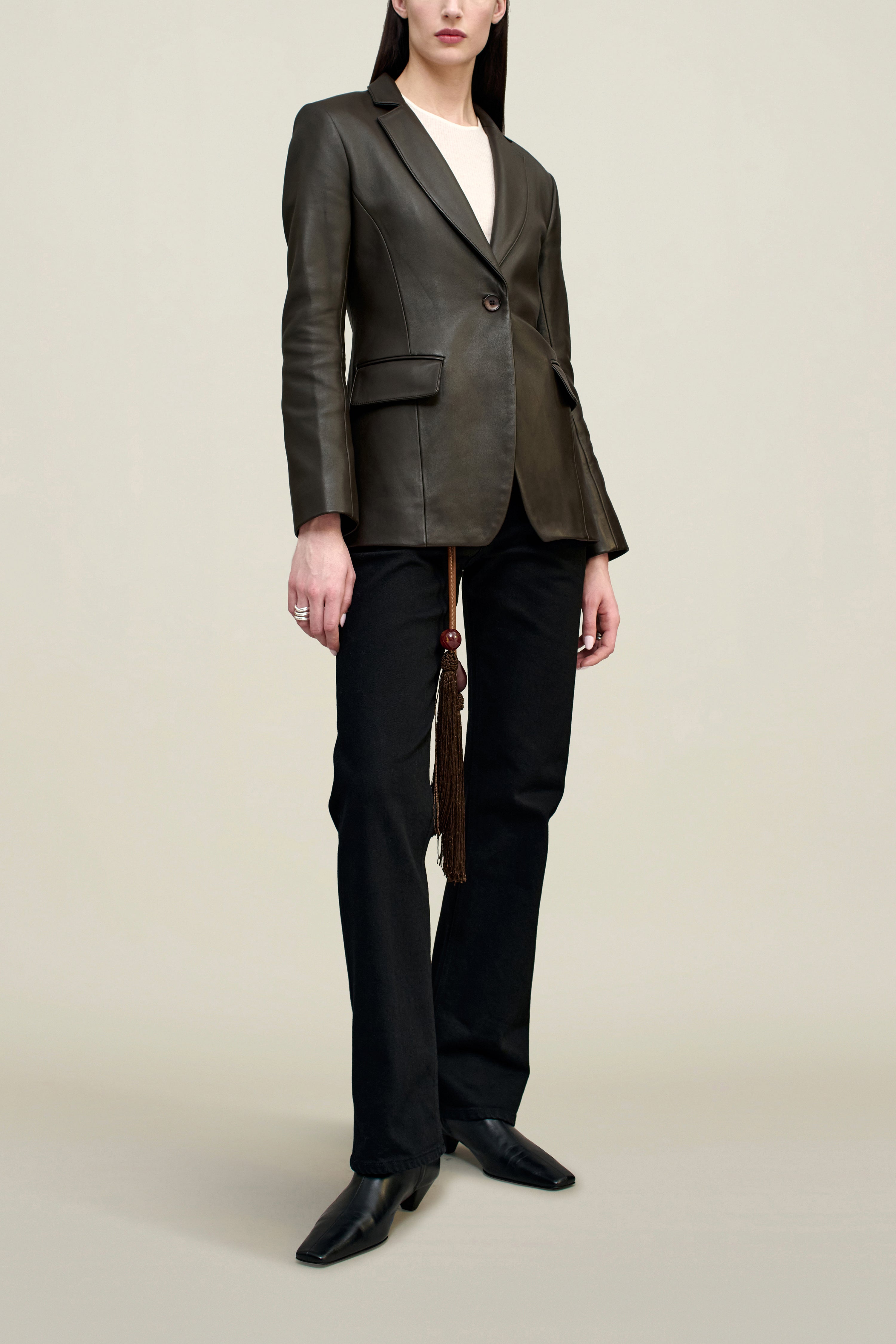 Raquel Single Breasted Blazer in Lambskin