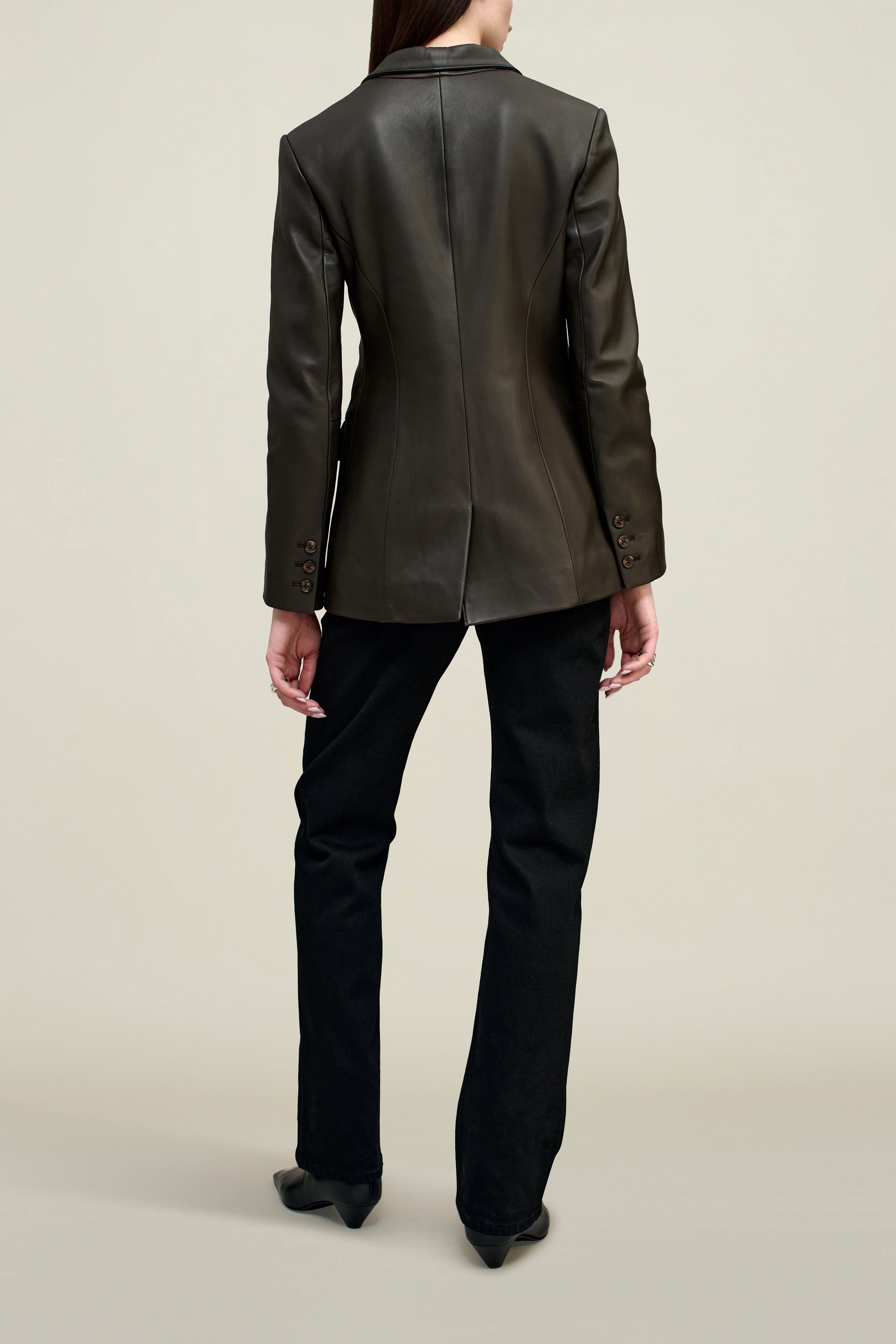 Raquel Single Breasted Blazer in Lambskin